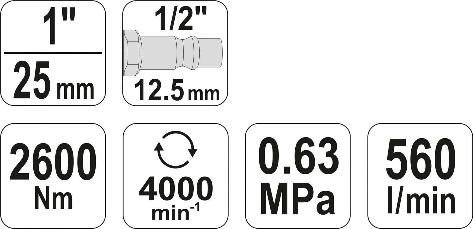 

KLUCZ UDAROW 1'' 2600NM KRÓTKI