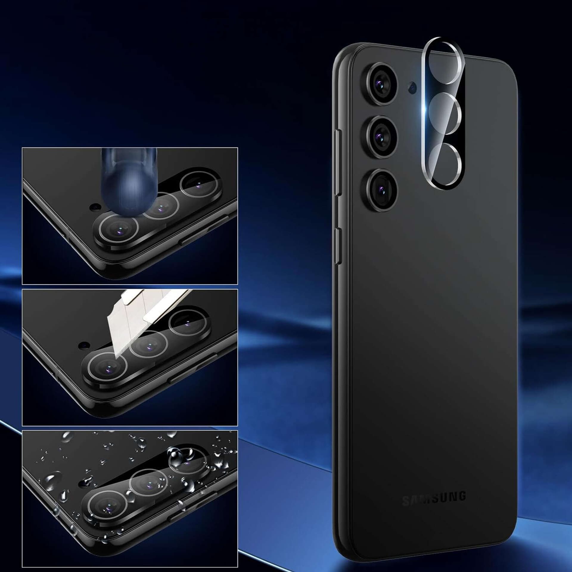 

Szkło do Samsung Galaxy S23 FE na aparat obiektyw 3D hartowane pełne ochrona całego obiektywu szkiełko czarne