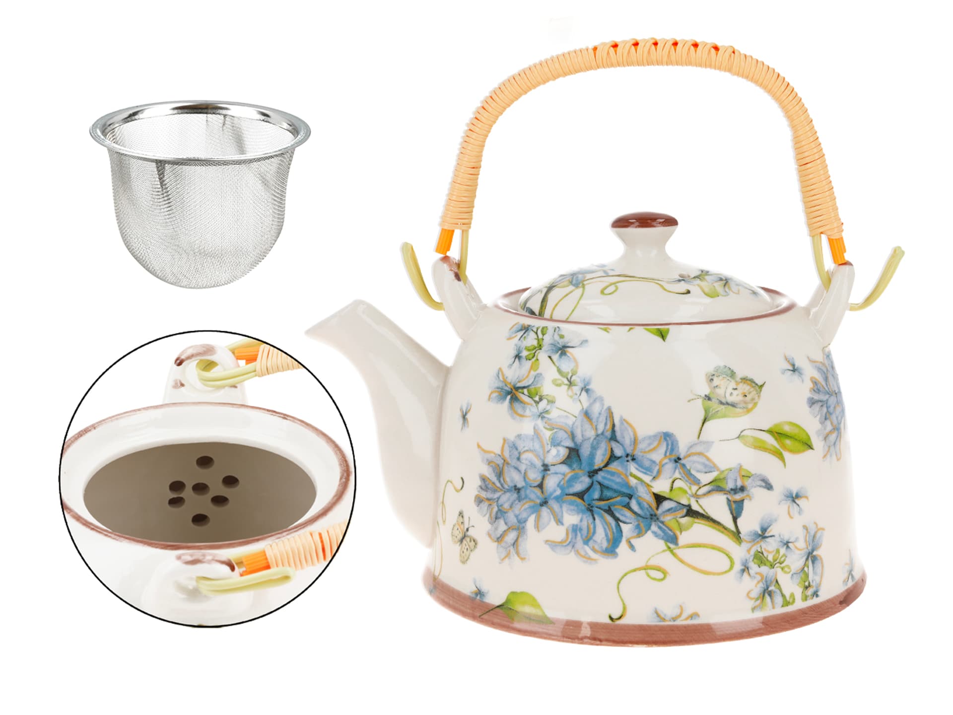 

Czajnik ceramiczny z zaparzaczem - Bez (CARMANI)