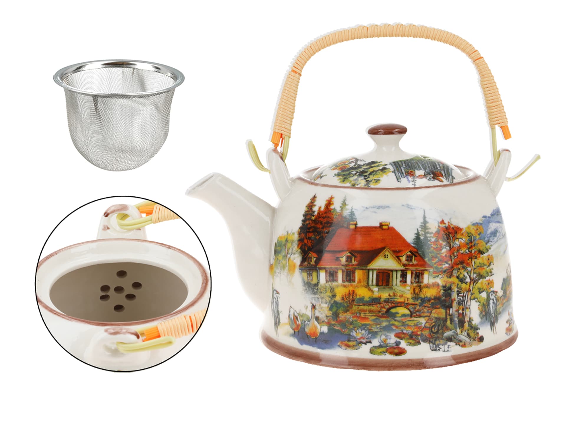

Czajnik ceramiczny z zaparzaczem - Dworek nad stawem (CARMANI)