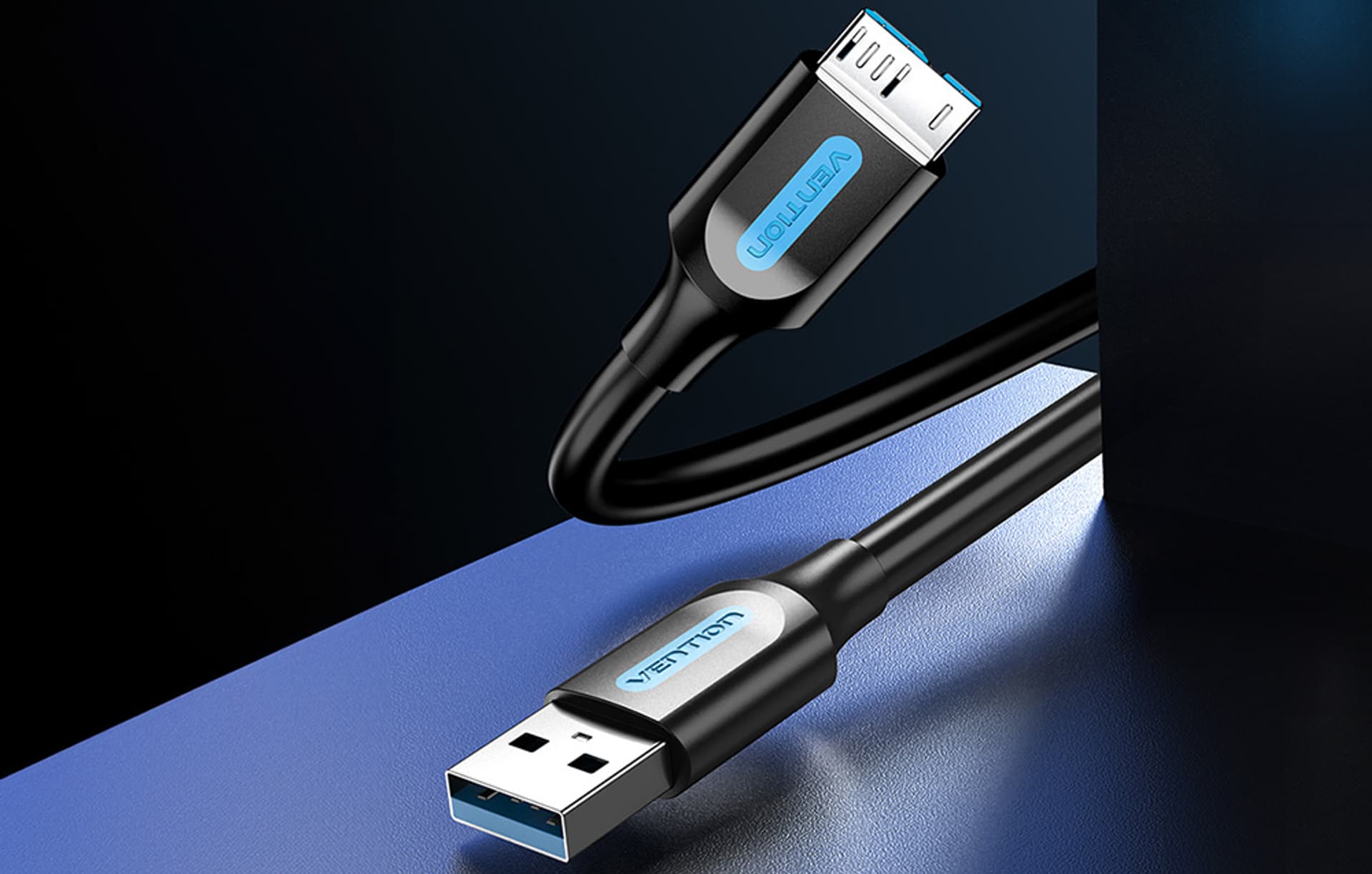 

Kabel USB 3.0 A męski do Micro-B męski Vention COPBC 0,25m czarny PVC