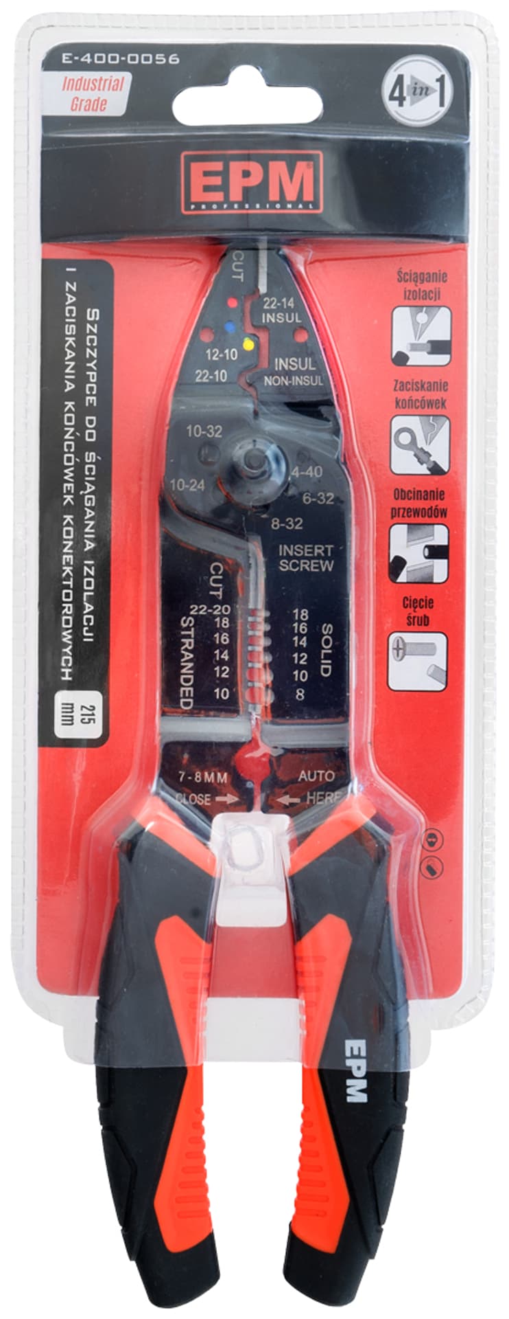 

SZCZYPCE ZACISKANIA KONEKTORÓW 4W1 215MM INDUSTRIAL GRADE