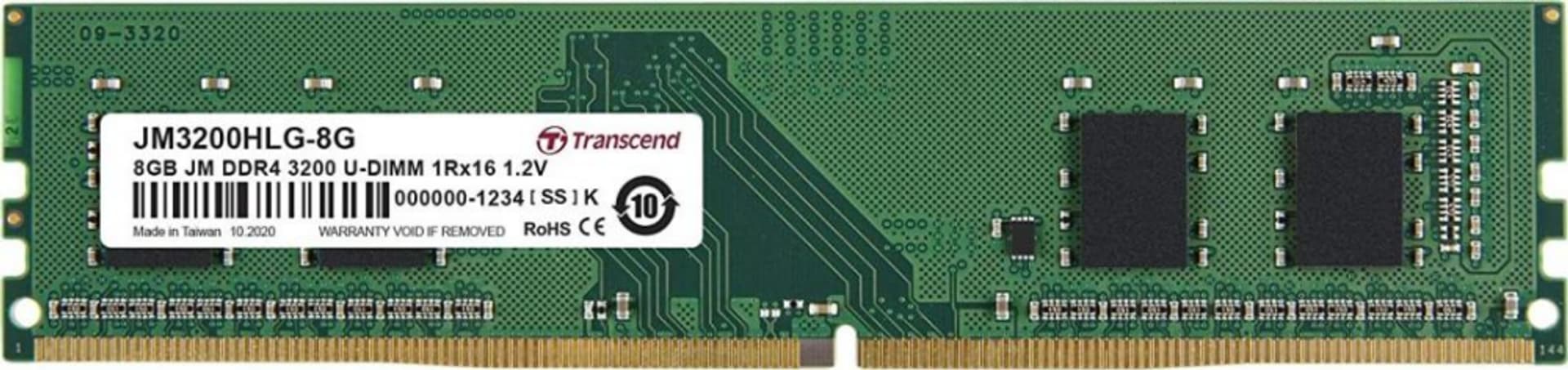 

Pamięć TRANSCEND (UDIMM\DDR4\8 GB\3200MHz\1.2V\22 CL\Single)