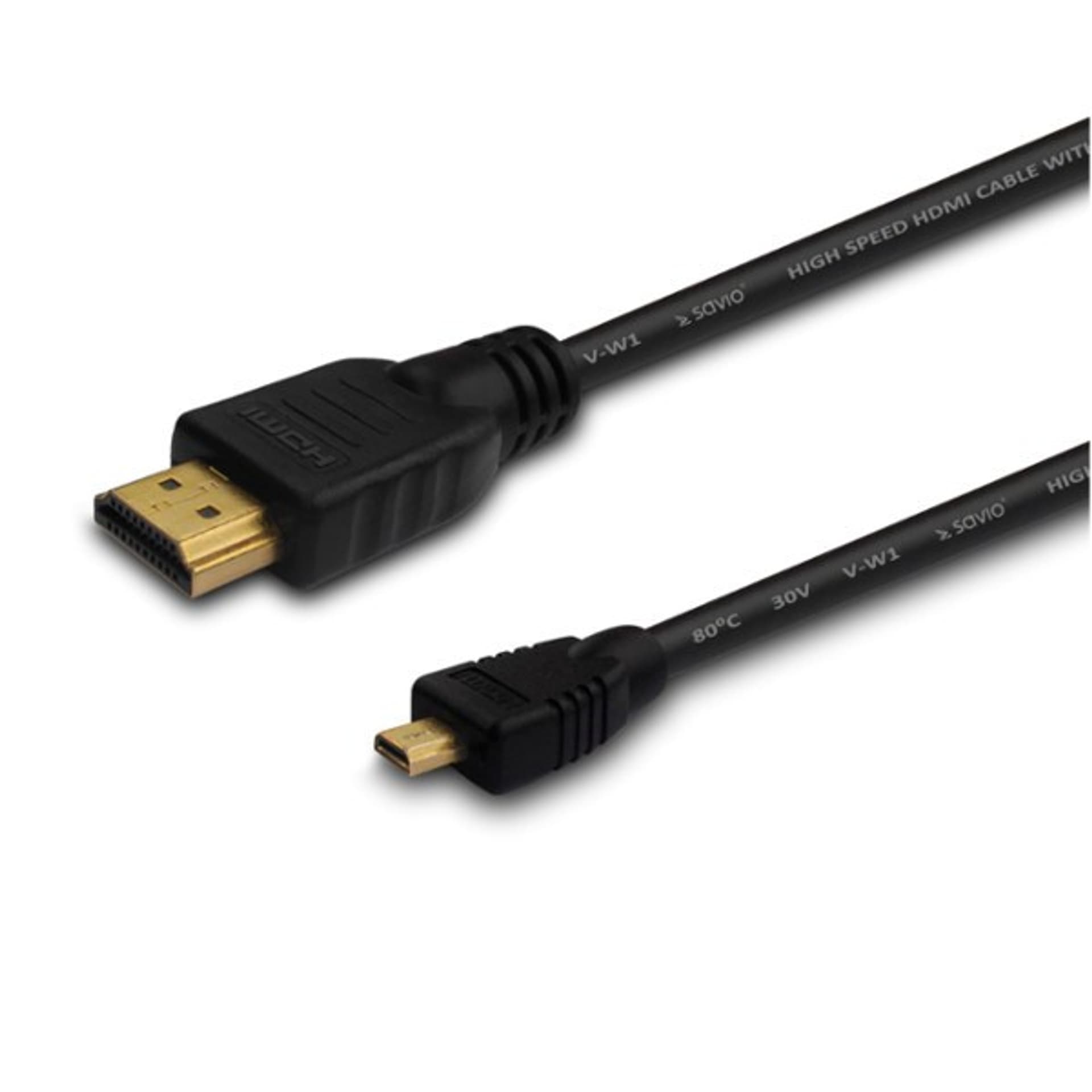 

Kabel SAVIO cl-39 (HDMI M - Micro HDMI M; 1m; kolor czarny)