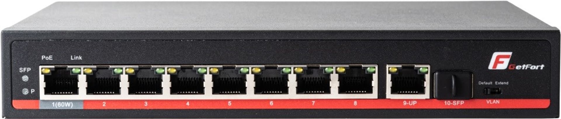 

SWITCH POE GETFORT 8+1+SFP Gigabit Ethernet 120W