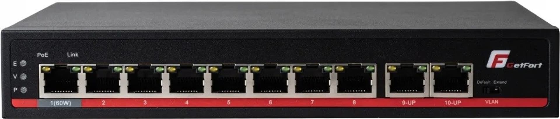 

SWITCH POE GETFORT 8+2 Gigabit Ethernet 120W