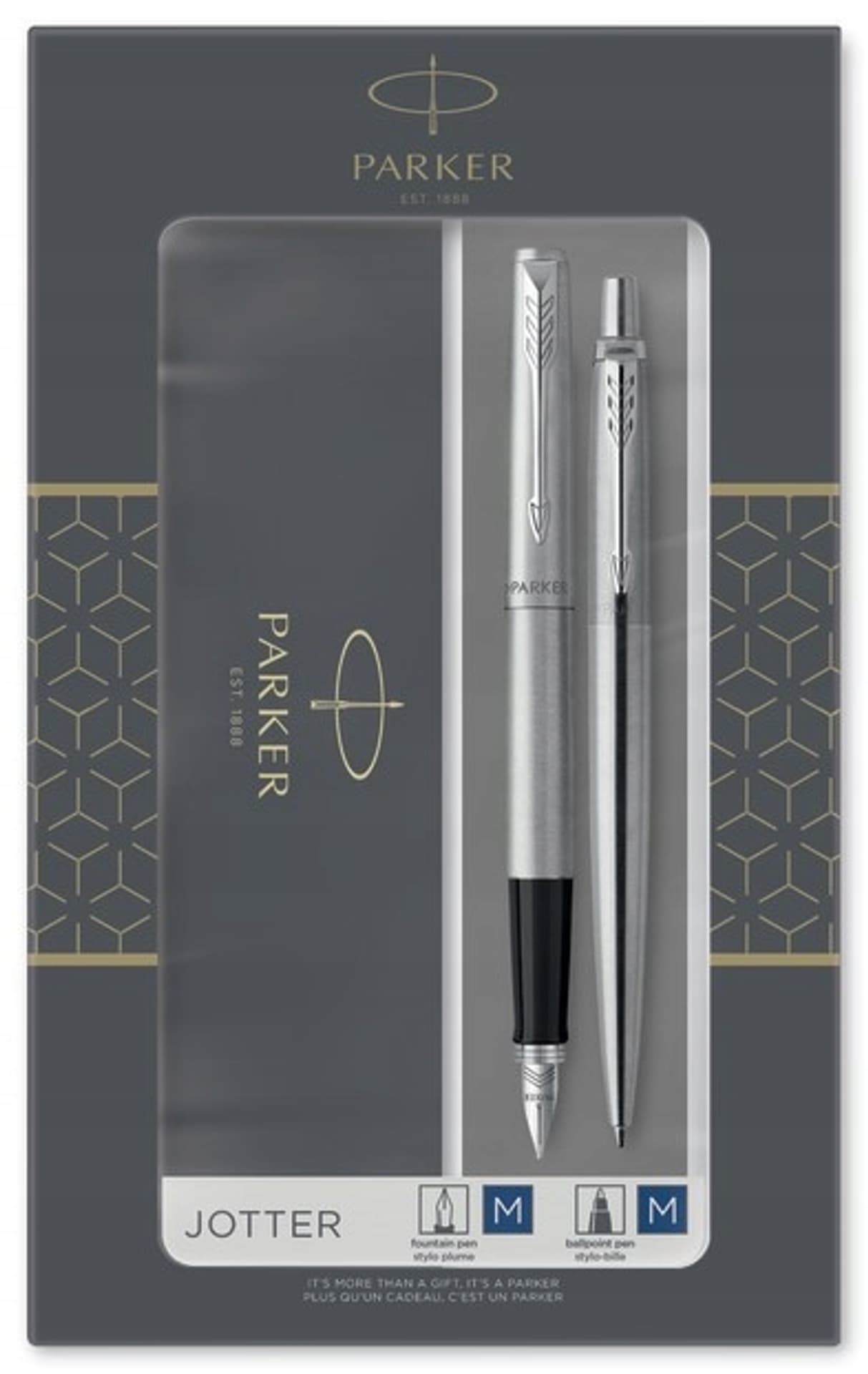 

Komplet pióro wieczne + długopis JOTTER STAINLESS STEEL CT PARKER PARKER 2093258