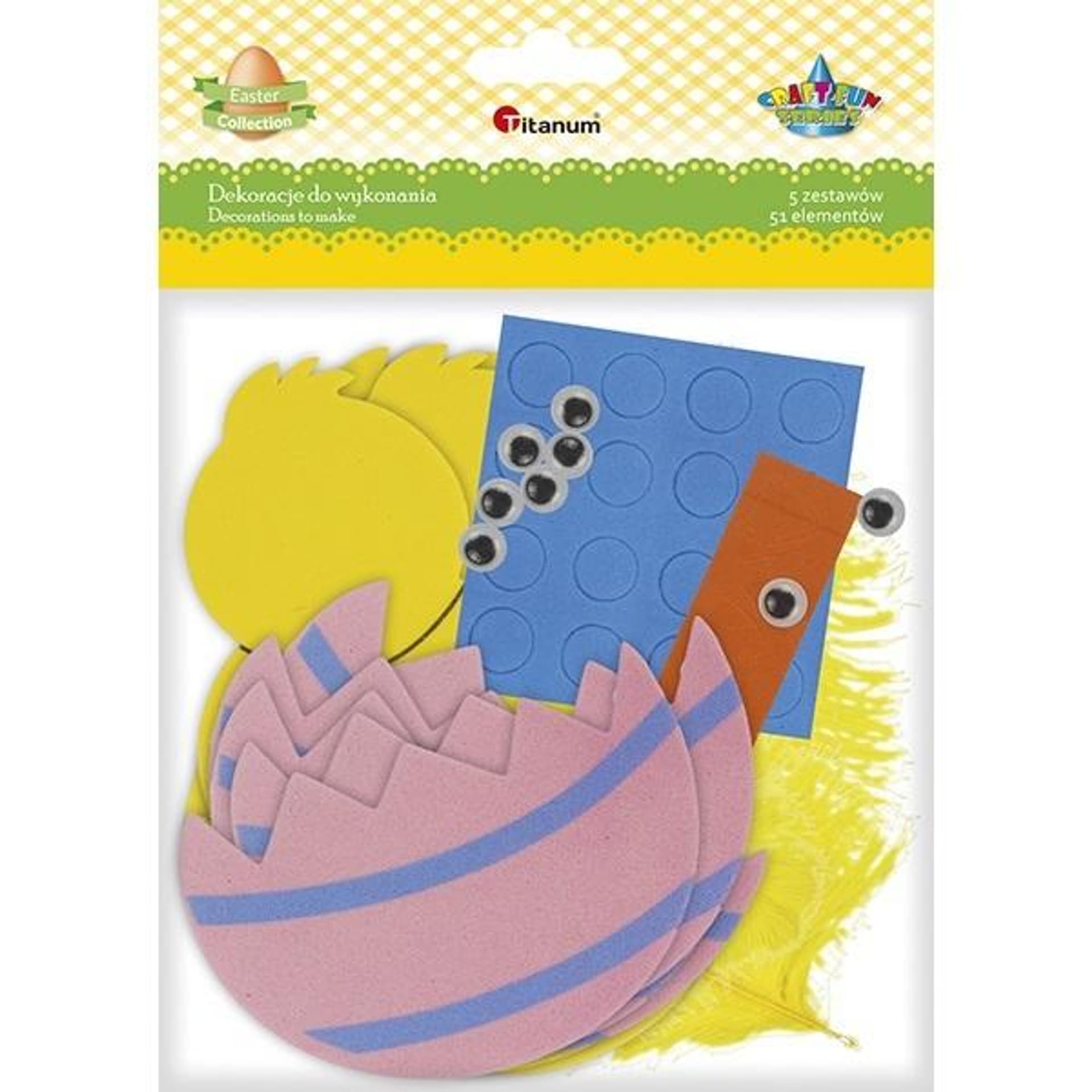 

Zestaw wielkanocny Kurczak do złożenia 5szt. 373151 TITANUM