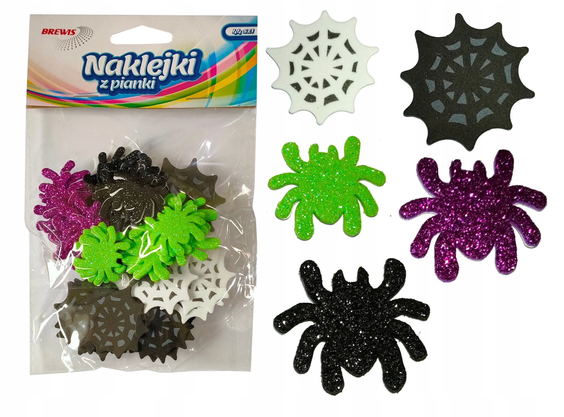 

Naklejki z pianki HALLOWEEN pająki i pajęczyny (44 szt.) PVH2 BREWIS, 44 szt.) pvh2 brewi