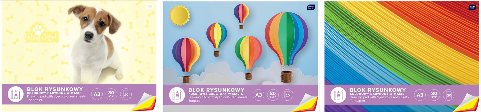 

Blok rysunkowy kolorowy A3 20k INTERDRUK