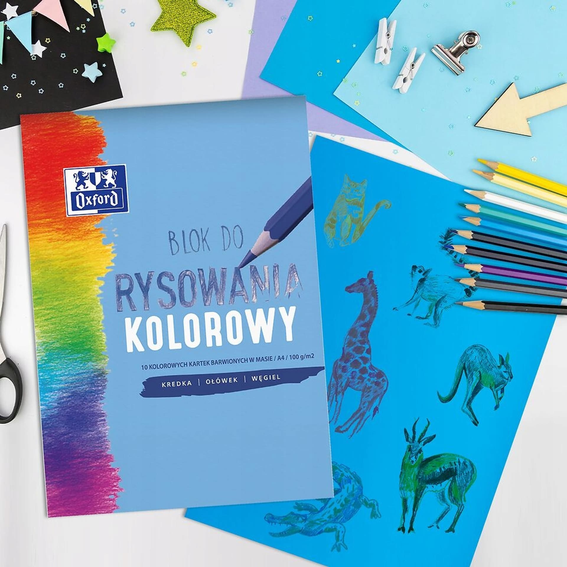 

Blok rysunkowy A4 10k kolorowe kartki 400166069 OXFORD