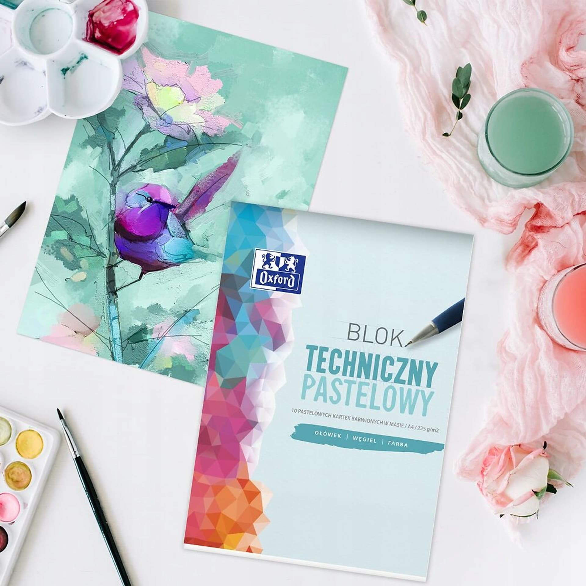 

Blok techniczny A4 10k 225g pastelowy 400166068 OXFORD