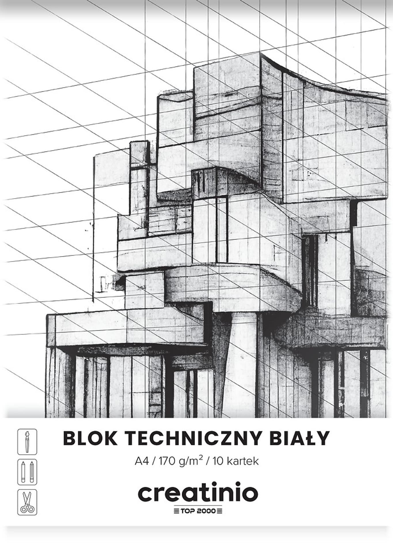 

Blok techniczny A4 10k biały 170g. CREATINIO 400176667 TOP 2000