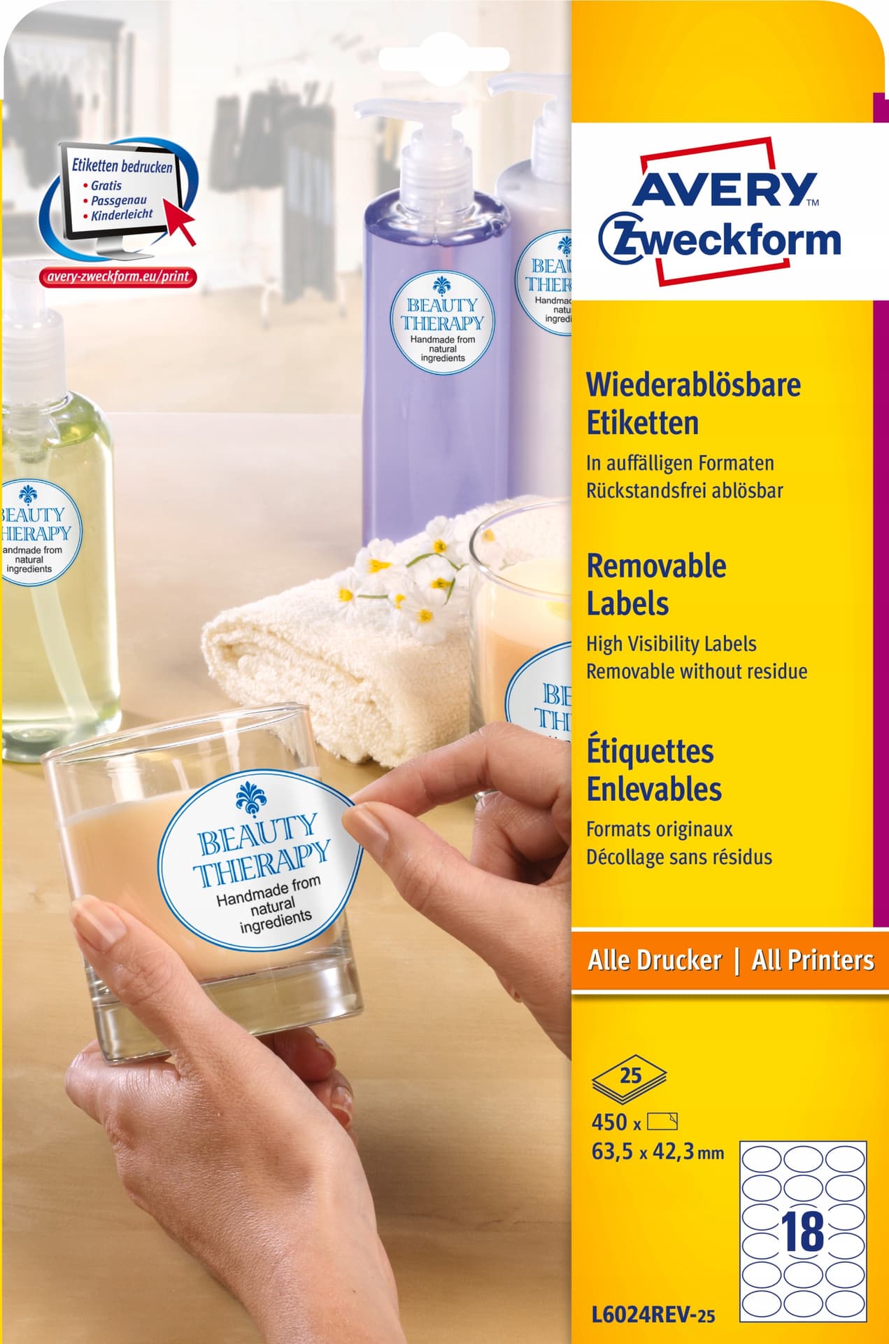 

Etykiety ZF 63,5x42,3mm owalne usuwalne L6024REV-25 (25 arkuszy) AVERY ZWECKFORM, 25 arkuszy) avery zweckfor