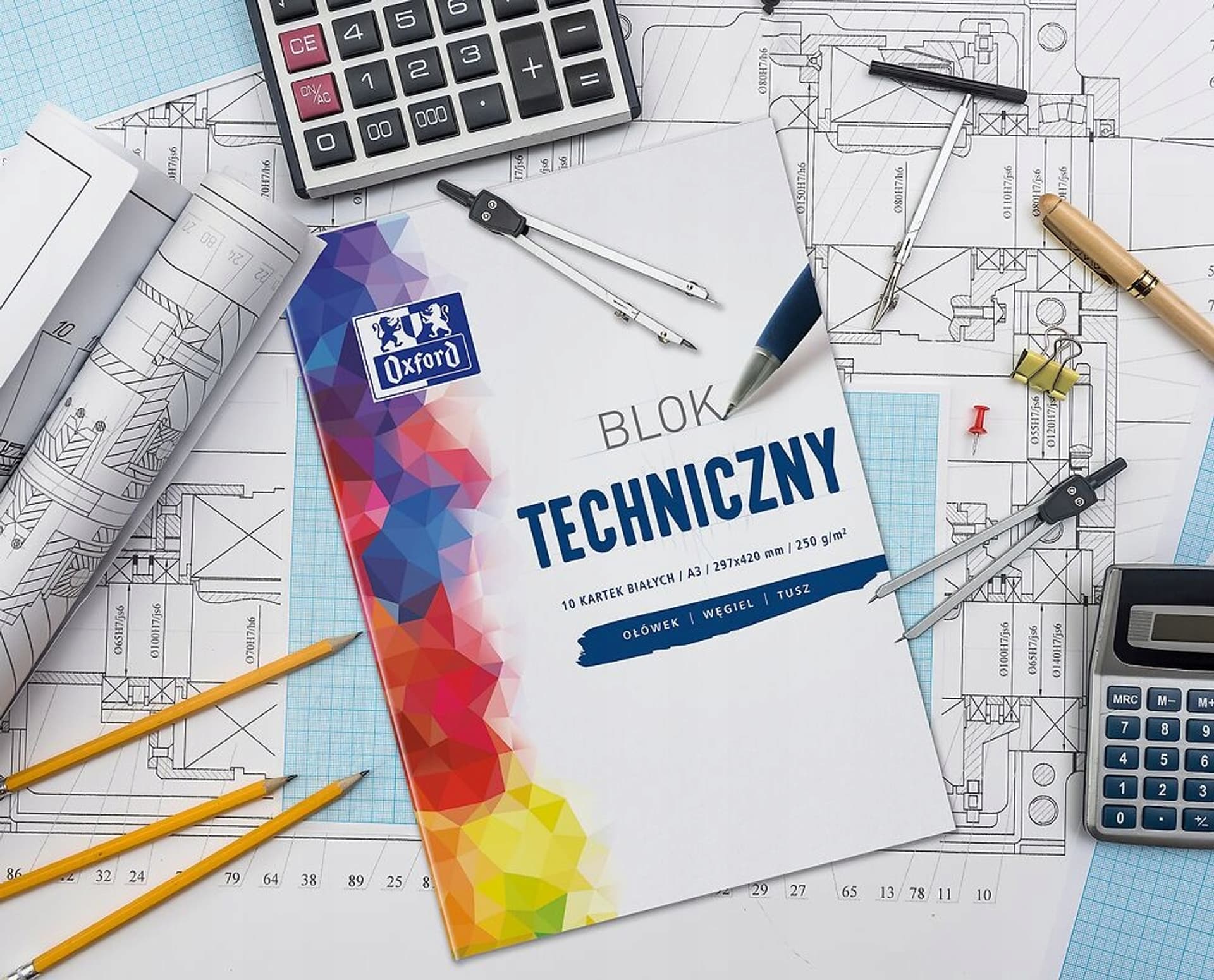 

Blok techniczny A3 10k 250g biały 400093232 OXFORD