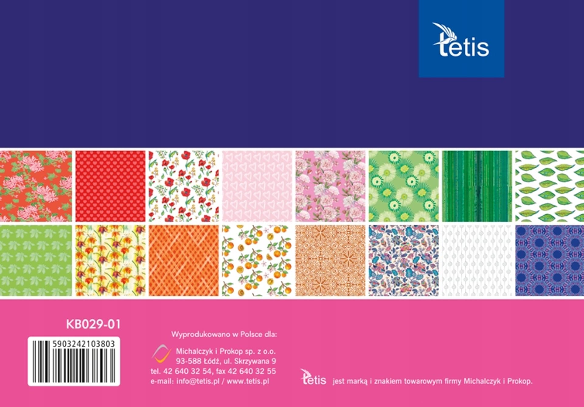 

Zeszyt papierów kreatywnych A5 16k 100g KB029-01 TETIS