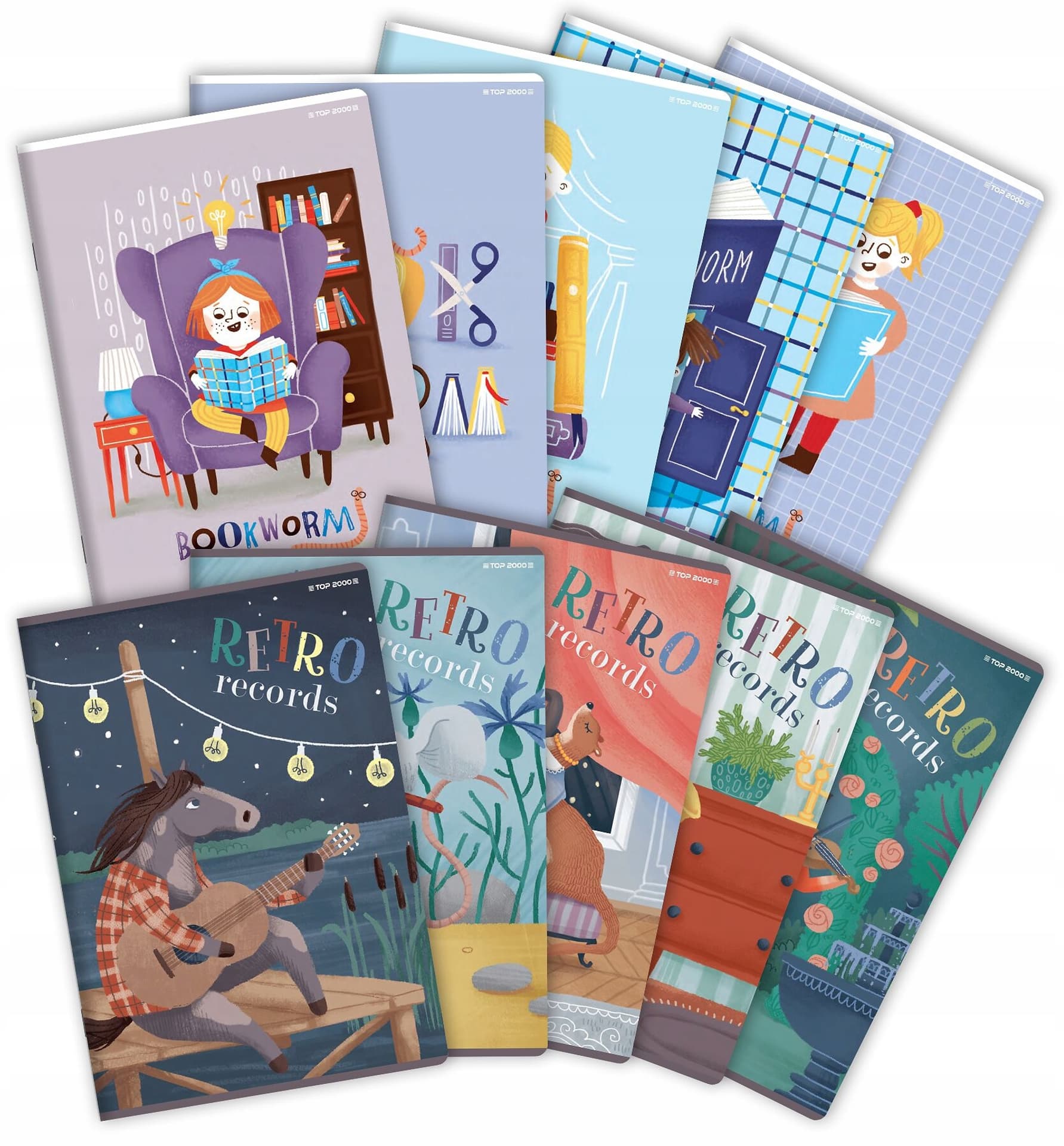 

Zeszyt A5 32k linia podwójna kolorowa 70g BOOK/RETRO 400169401 TOP 2000