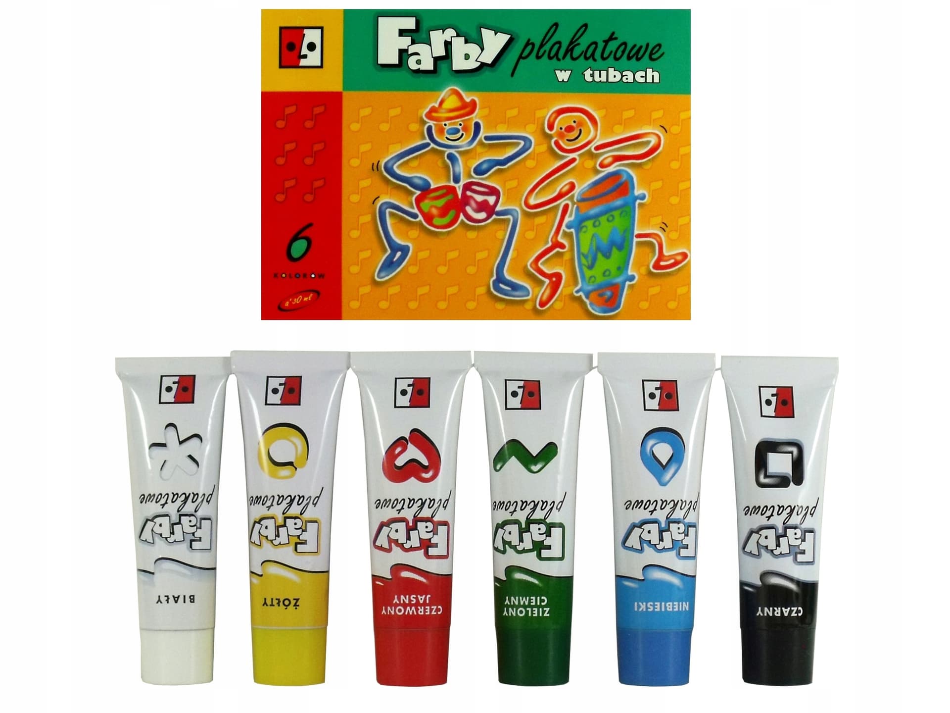 

Farby plakatowe w tubach 6 kol 30ml JEDNOŚĆ