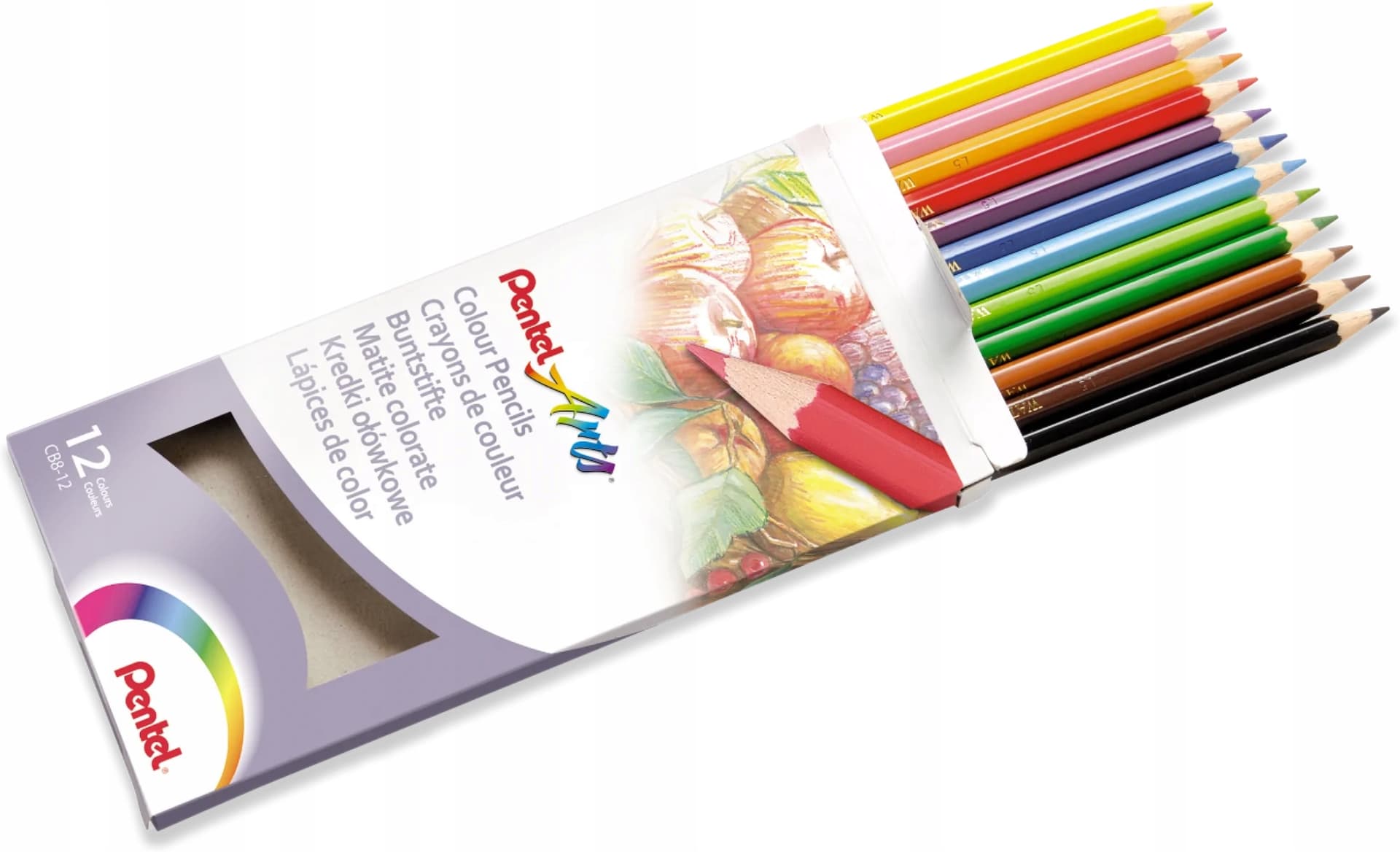 

Kredki ołówkowe PENTEL 12 kolorów CB8-12