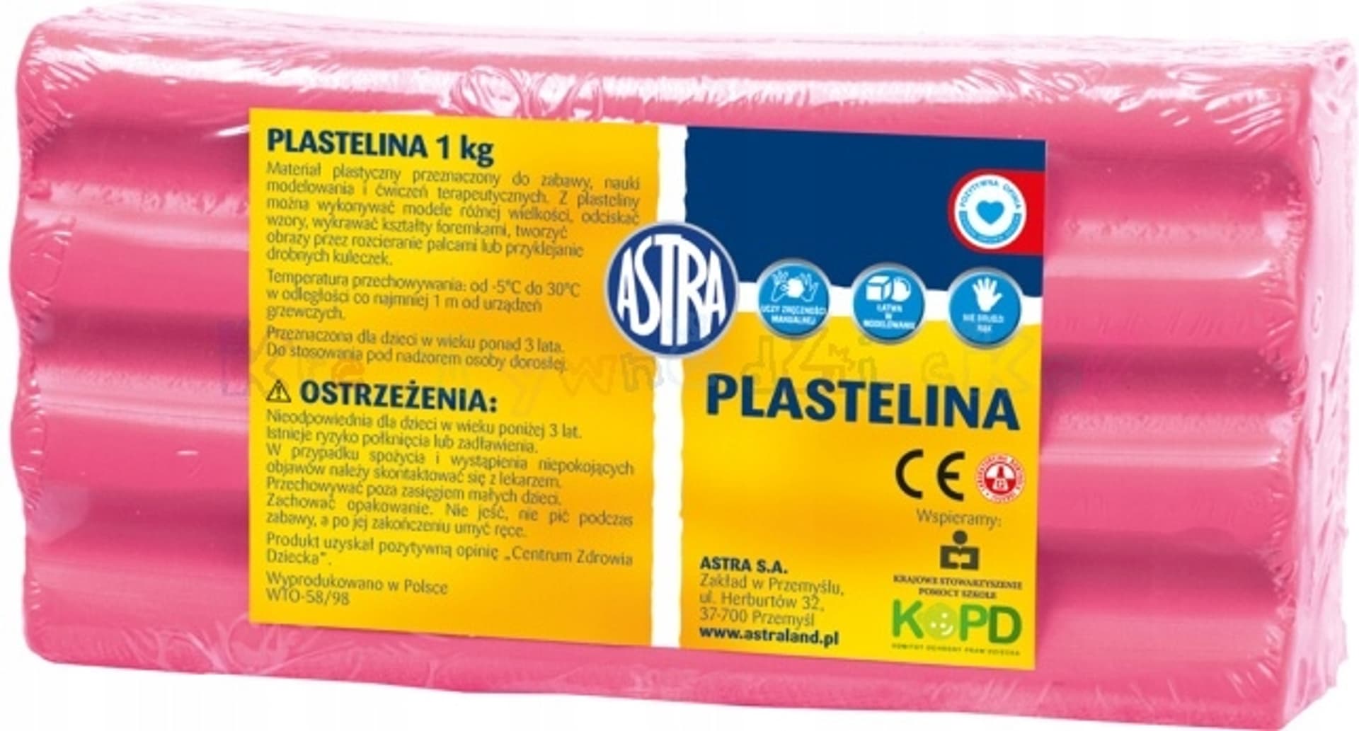 

Plastelina Astra 1 kg różowa jasna, 303111007 ASTRA