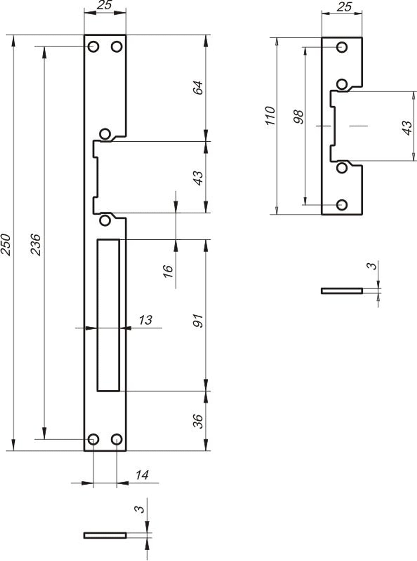 

ZACZEP PŁASKI DO ELEKTROZACZEPU RE54 SZEROKOŚĆ 25MM MODEL B
