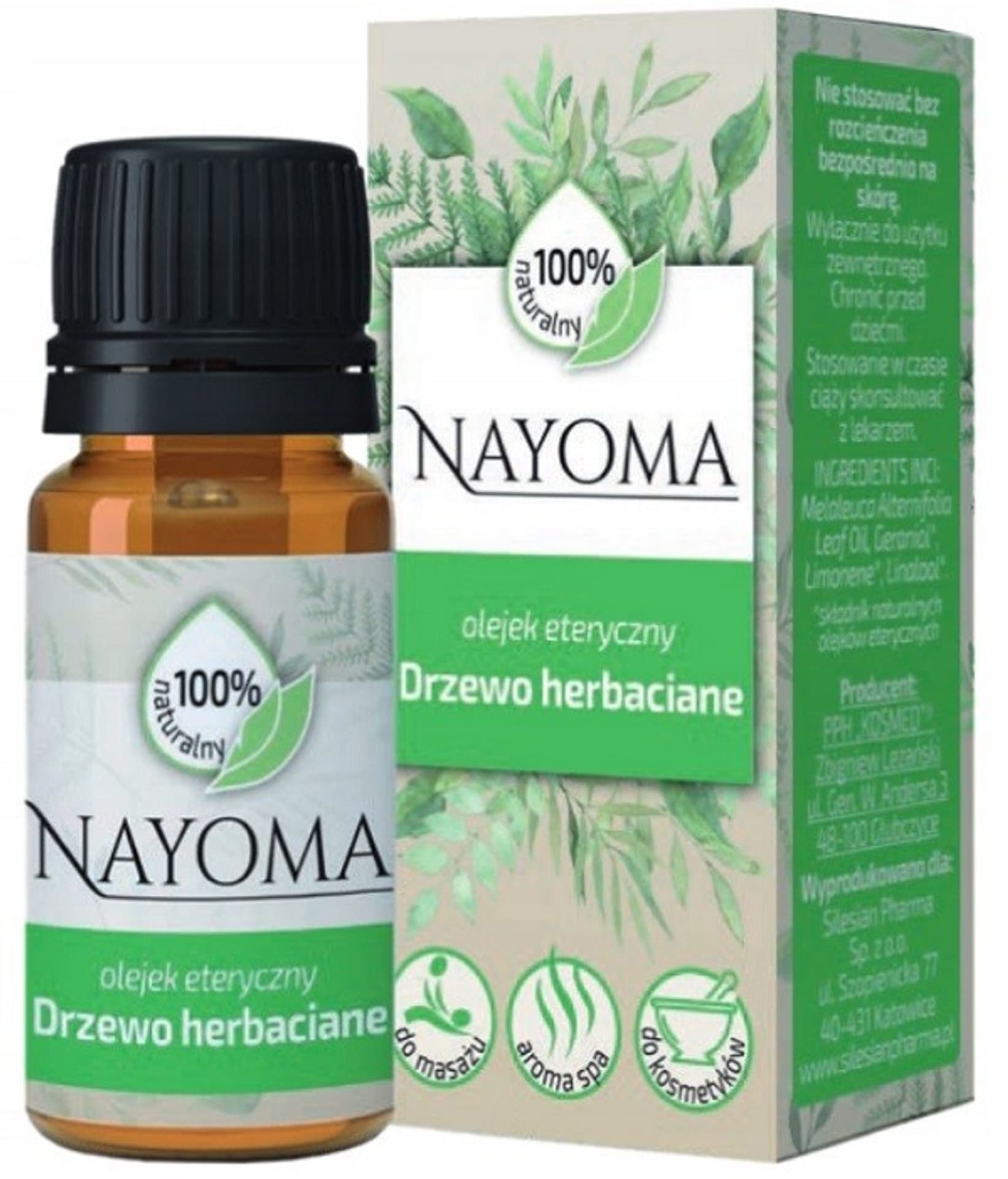 

SILESIAN PHARMA Nayoma Olejek eteryczny Drzewo Herbaciane - 100% naturalny 10ml