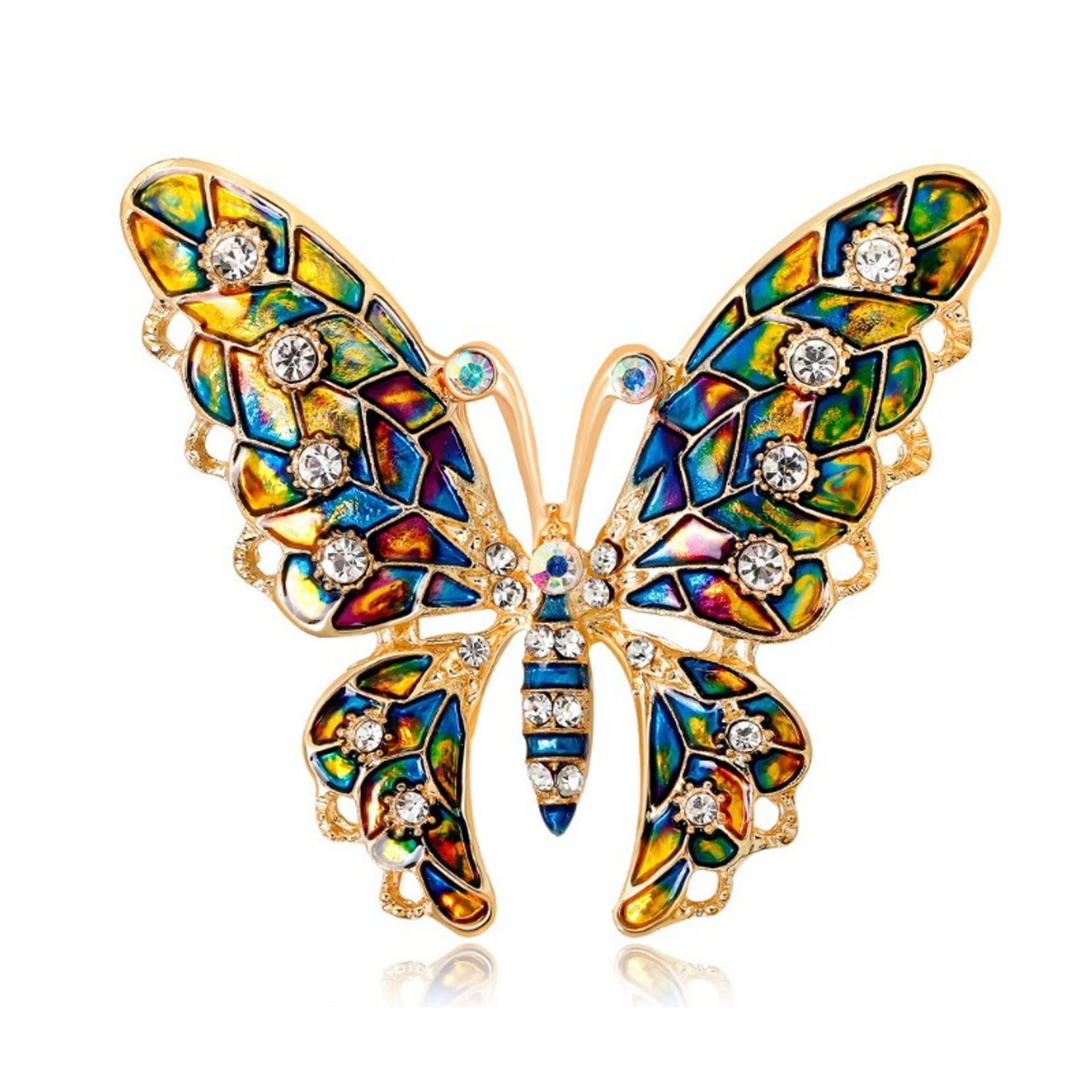 

Broszka ozdobna KRYSZTAŁOWA MOTYL BZ111