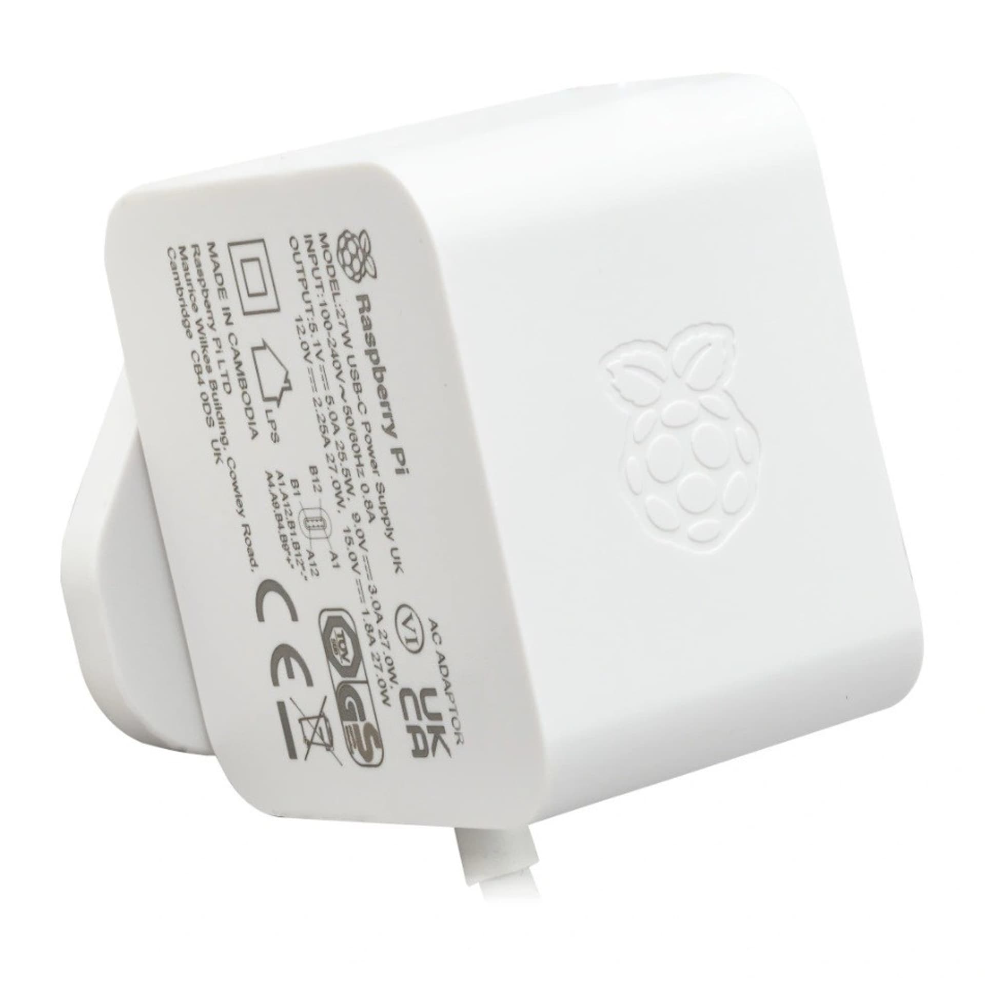 

Raspberry Pi 27W USB-C Zasilacz Biały EU