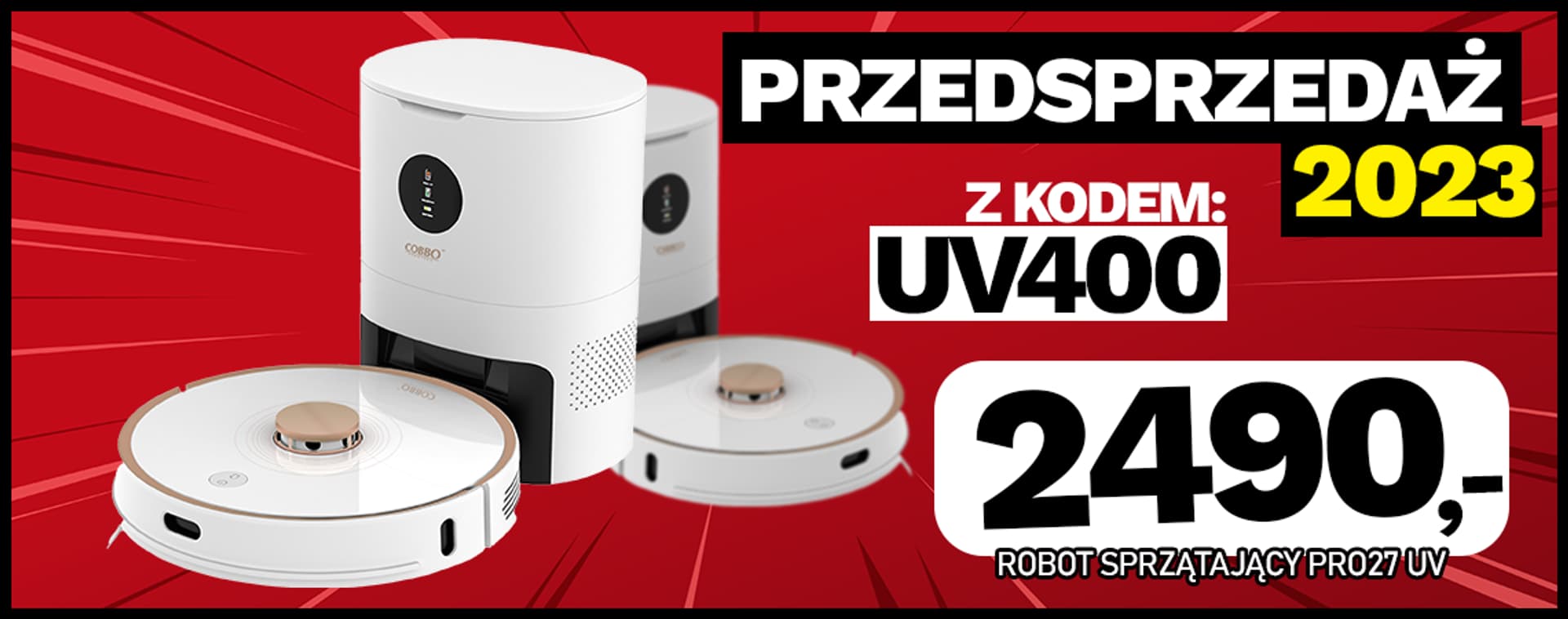 

Robot odkurzająco-mopujący COBBO PRO 27 UV
