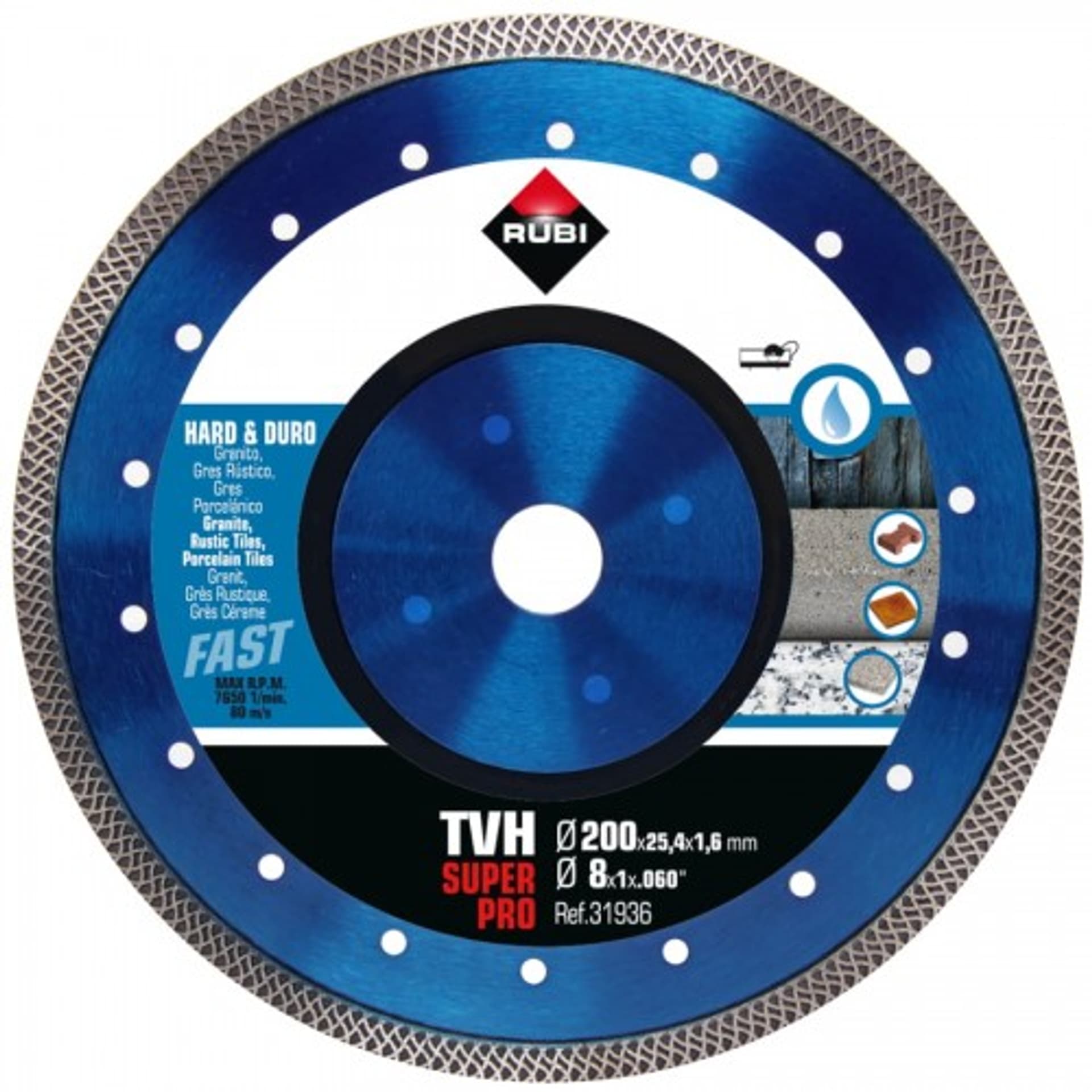 

TARCZA DIAMENTOWA DO MATERIAŁÓW TWARDYCH TVH 200MM SUPERPRO