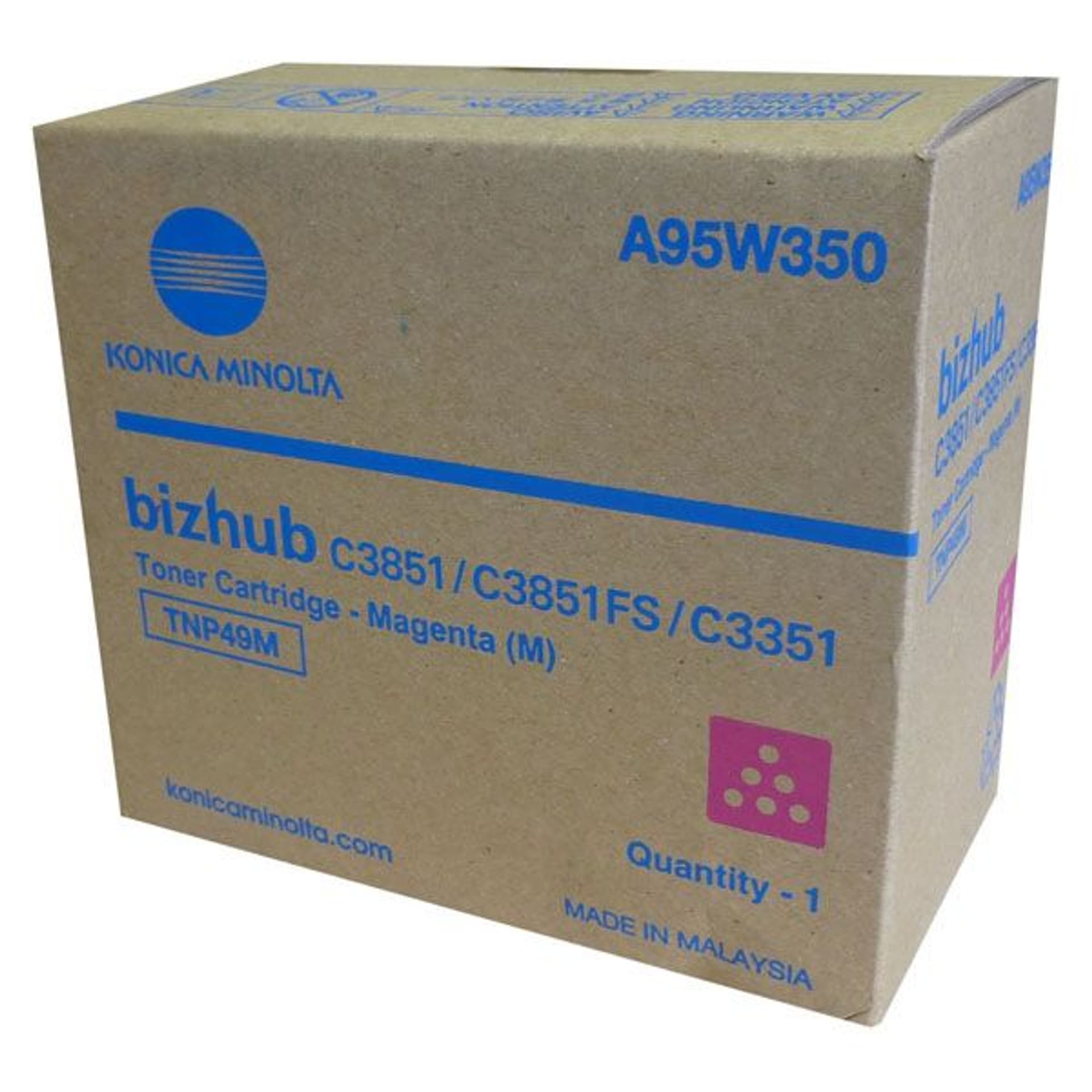 

Konica Minolta oryginalny toner A95W350, TNP-49M, magenta, 12000s, Konica Minolta Bizhub C3351, Bizhub C3851, Bizhub C3851FS, O