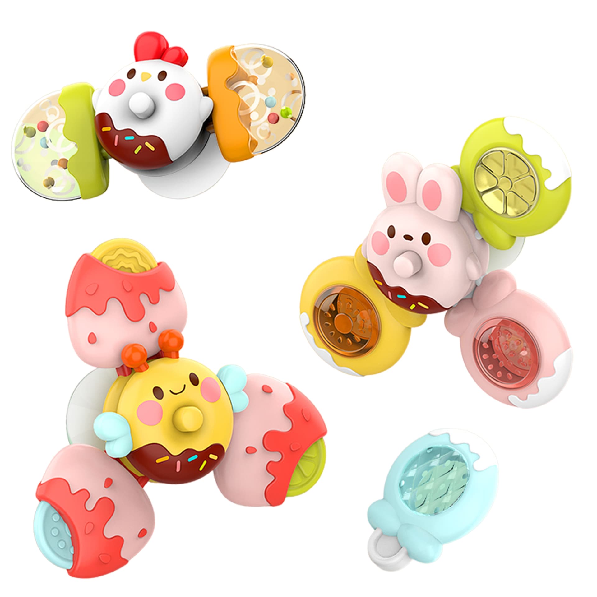 

WOOPIE BABY Spinner Zabawka Sensoryczna Pszczoła Kurczak Królik Wymienne 3 szt.
