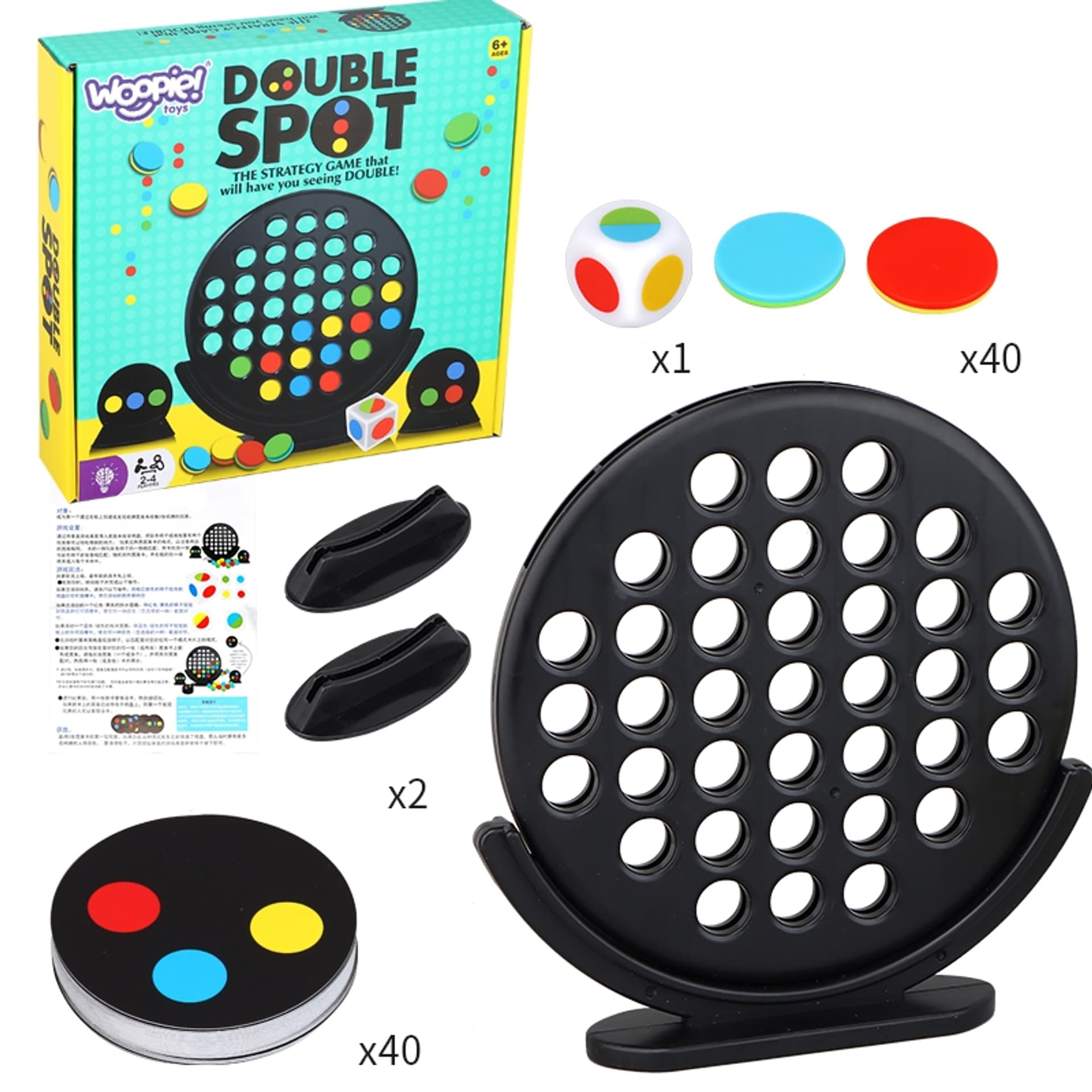 

WOOPIE Gra Strategiczna Planszowa 3 w Linii Kropi Double Spot 6+