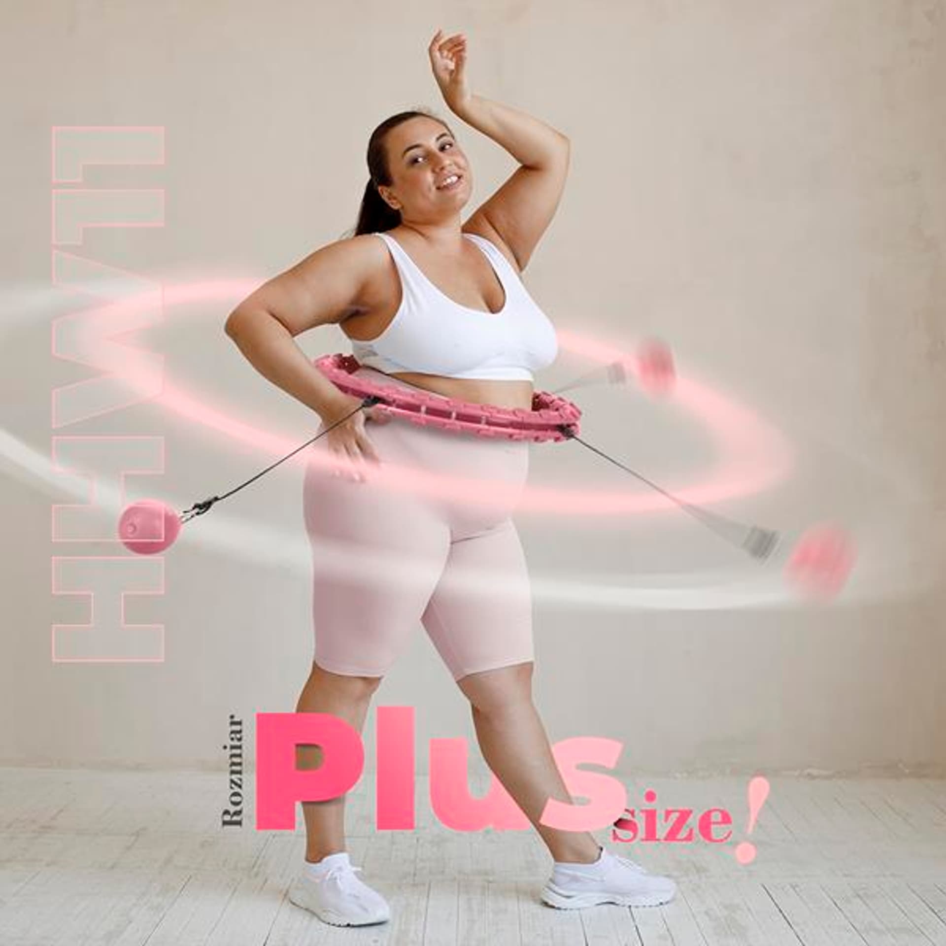 

HHW11 PLUS SIZE HULA HOP LIGHT PINK Z WYPUSTKAMI I OBCIĄŻNIKIEM HMS