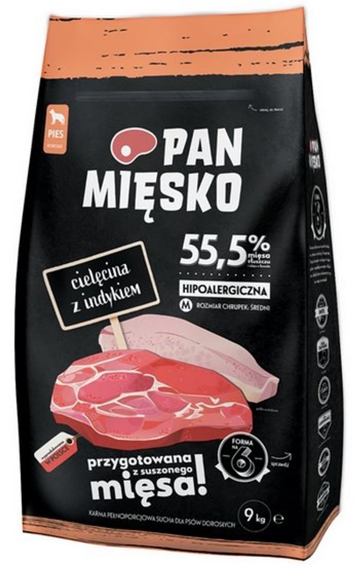 

PAN MIĘSKO karma sucha dla psa cielęcina z indykiem 9kg