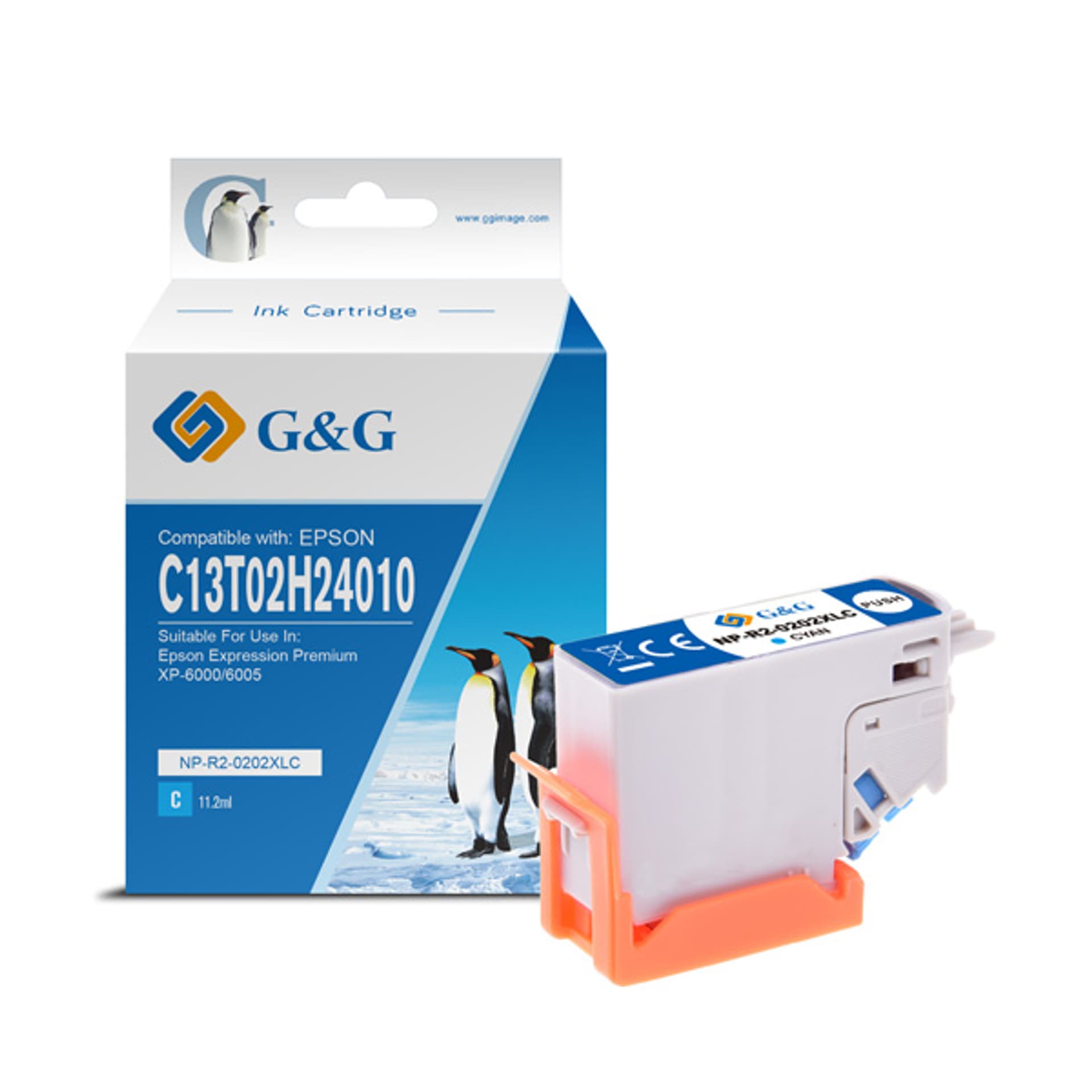 

G&G kompatybilny ink / tusz z C13T02H24010, cyan, NP-E-0202XLC, dla Epson XP-6000, XP-6005