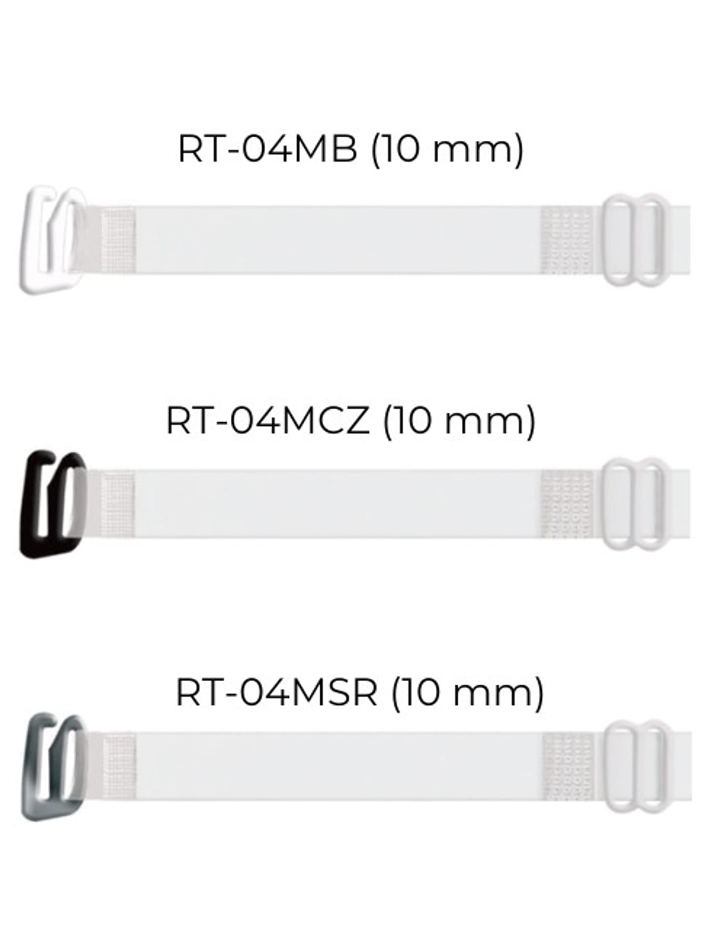 

RAMIĄCZKA SILIKONOWE Z METALOWYM ZACZEPEM RT-04MCZ (kolor transparentny/czarny zaczep)