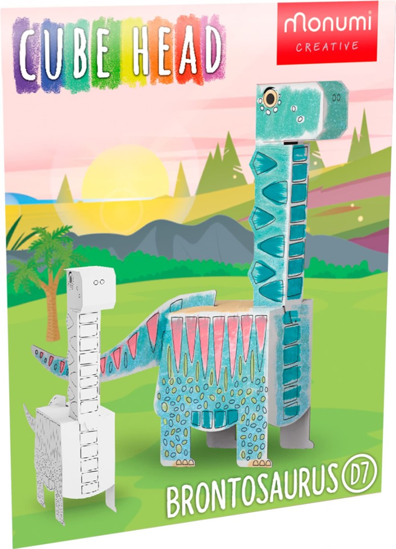 

"Brontozaur" kolorowanka-składanka 3D dinozaur