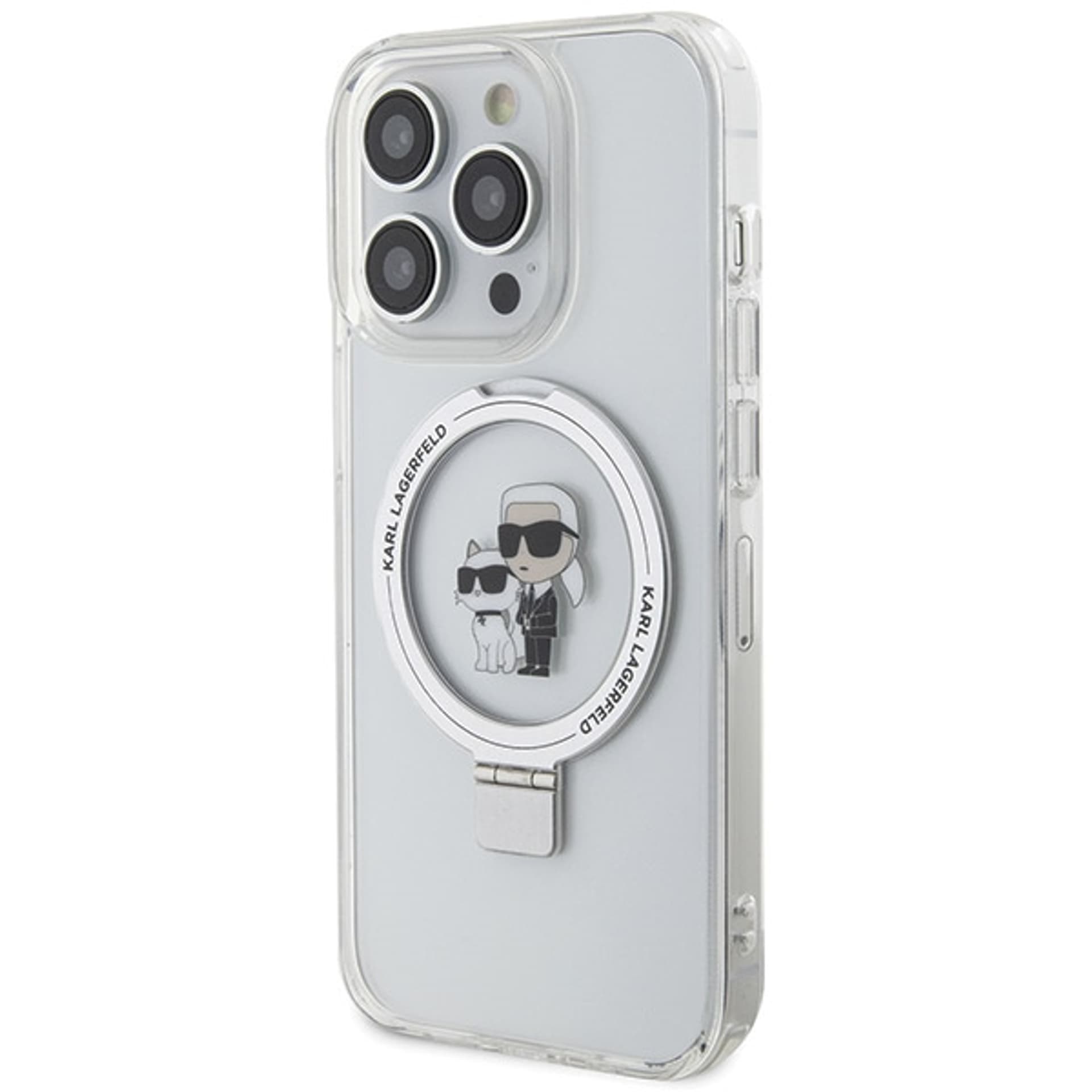 

Karl Lagerfeld KLHMP14XHMRSKCH iPhone 14 Pro Max 6.7" biały/white hardcase Ring Stand Karl&Choupettte MagSafe