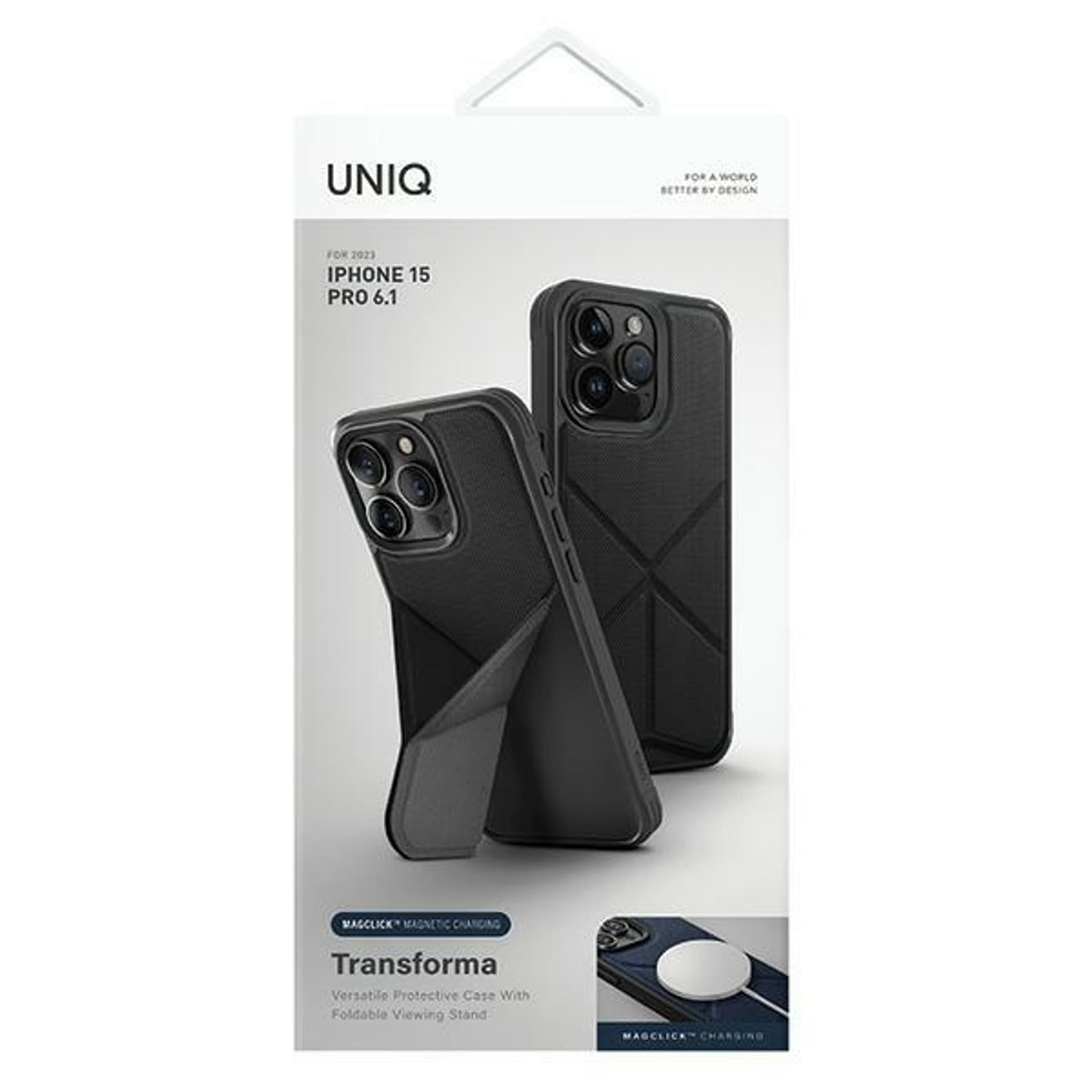 

UNIQ etui Transforma iPhone 15 Pro 6.1" Magclick Charging czarny/ebony black