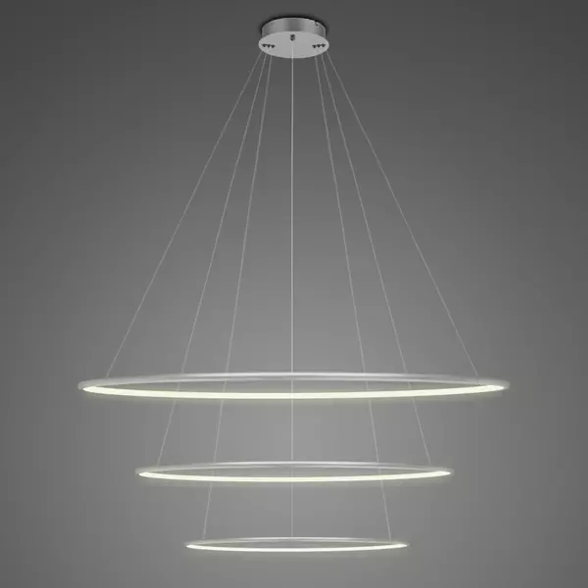 

Lampa wisząca Ledowe Okręgi No.3 Φ80 cm in 3k srebrna Altavola Design (Barwa światła delikatnie ciepła, Kierunek padania światła do wewnątrz, Kolor srebrny, Możliwość ściemniania nie)