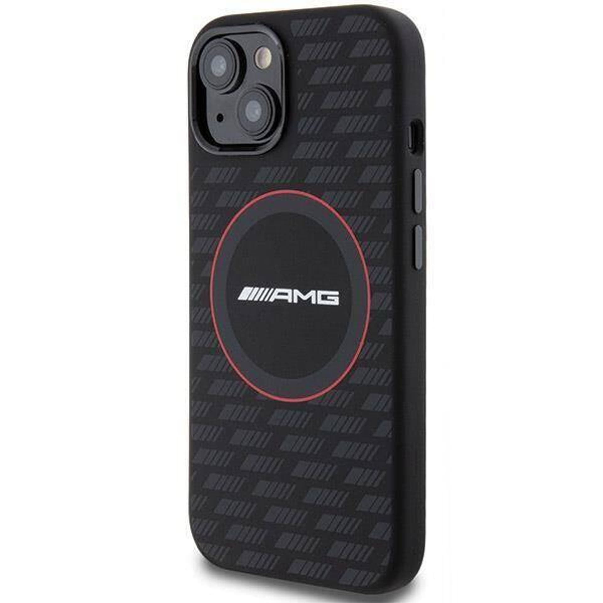 

Oryginalne Etui IPHONE 13 / 14 / 15 AMG Hardcase Silicone Carbon Pattern MagSafe (AMHMP15S23SMRK) czarne, Amhmp15s23smrk) czarn