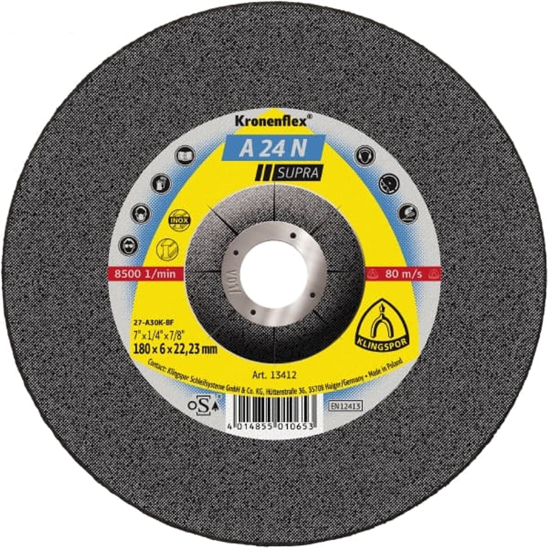 

Tarcza do szlifow.inox a24nsupra 125*6,0*22 wyp.szt.1[2922]