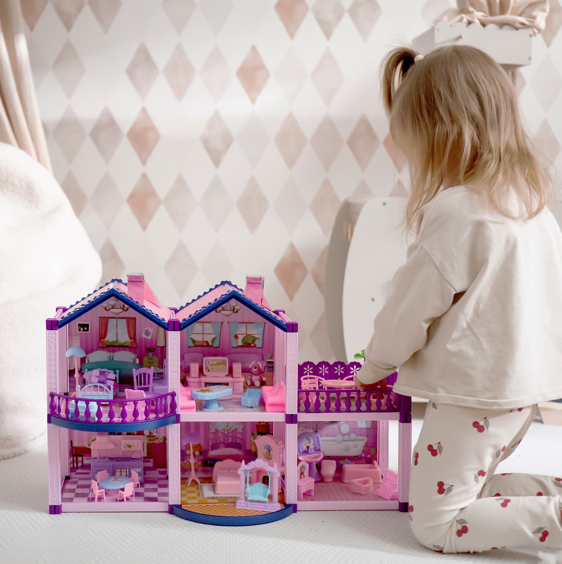 

WOOPIE Domek dla Lalek Kucyków PONY FANTASY VILLA 120 el.