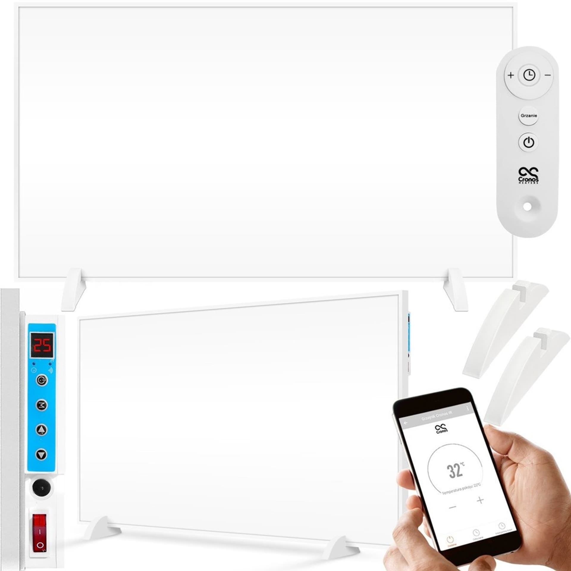 

Promiennik podczerwieni Cronos Synthelith CR-600TWP 600W biały z WiFi i pilotem