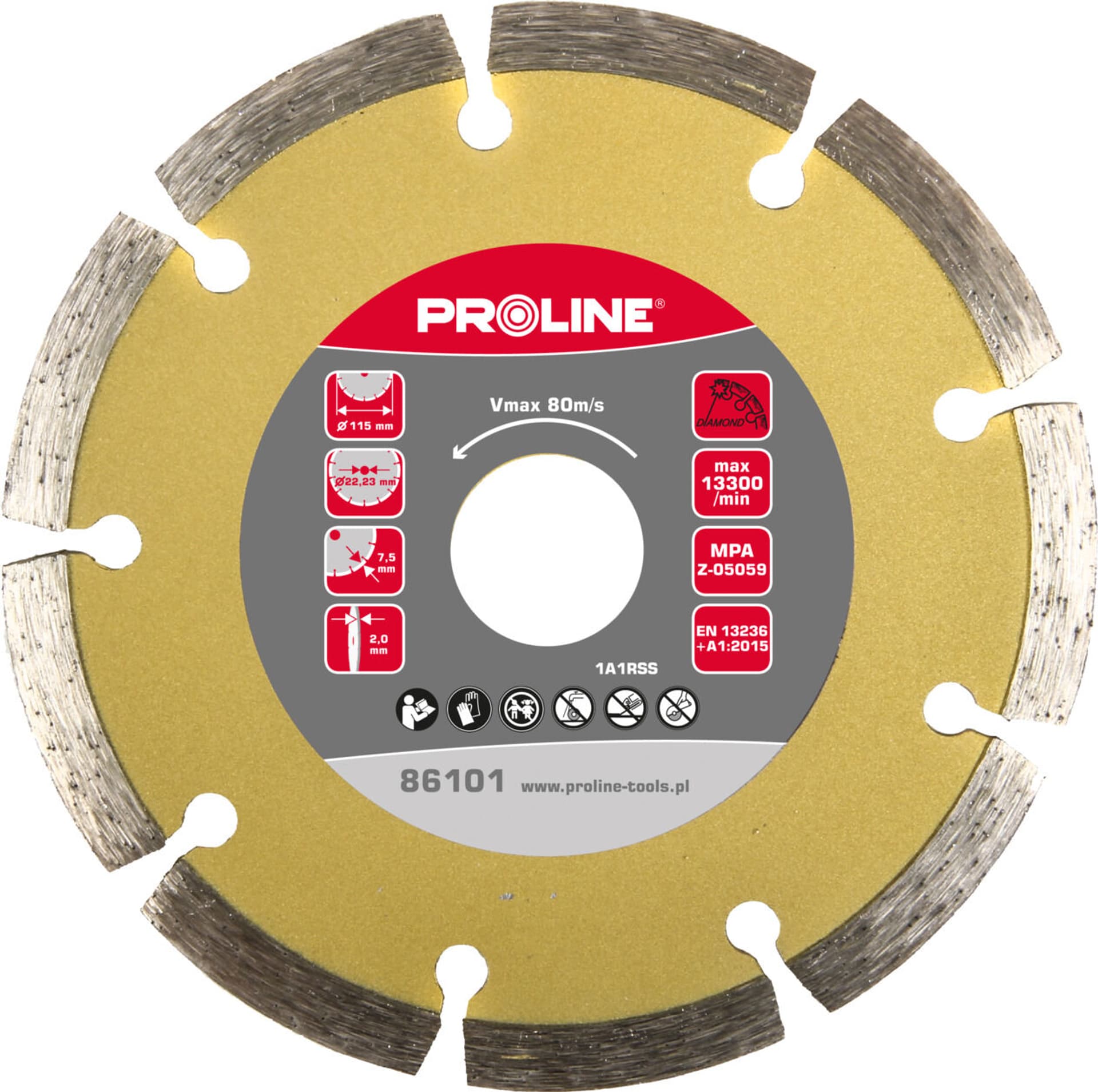 

TARCZA DIAMENTOWA SEGMENT.(MAT.BUD)180*2.6*7.5*22.23 PROLINE, Mat.bud)180*2.6*7.5*22.23 prolin