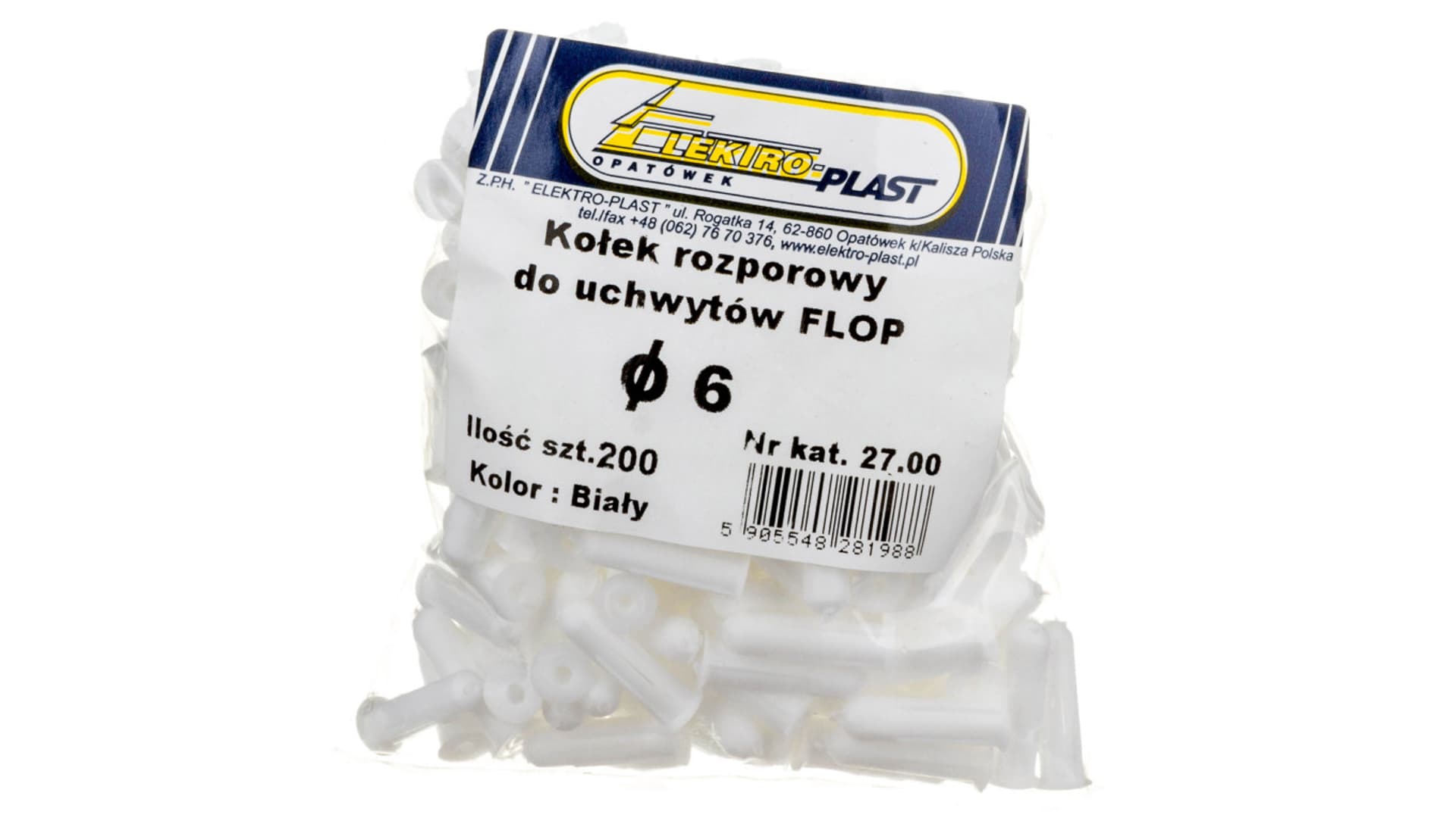 

Kołek rozporowy fi 6 do uchwytów FLOP KR6 27.00