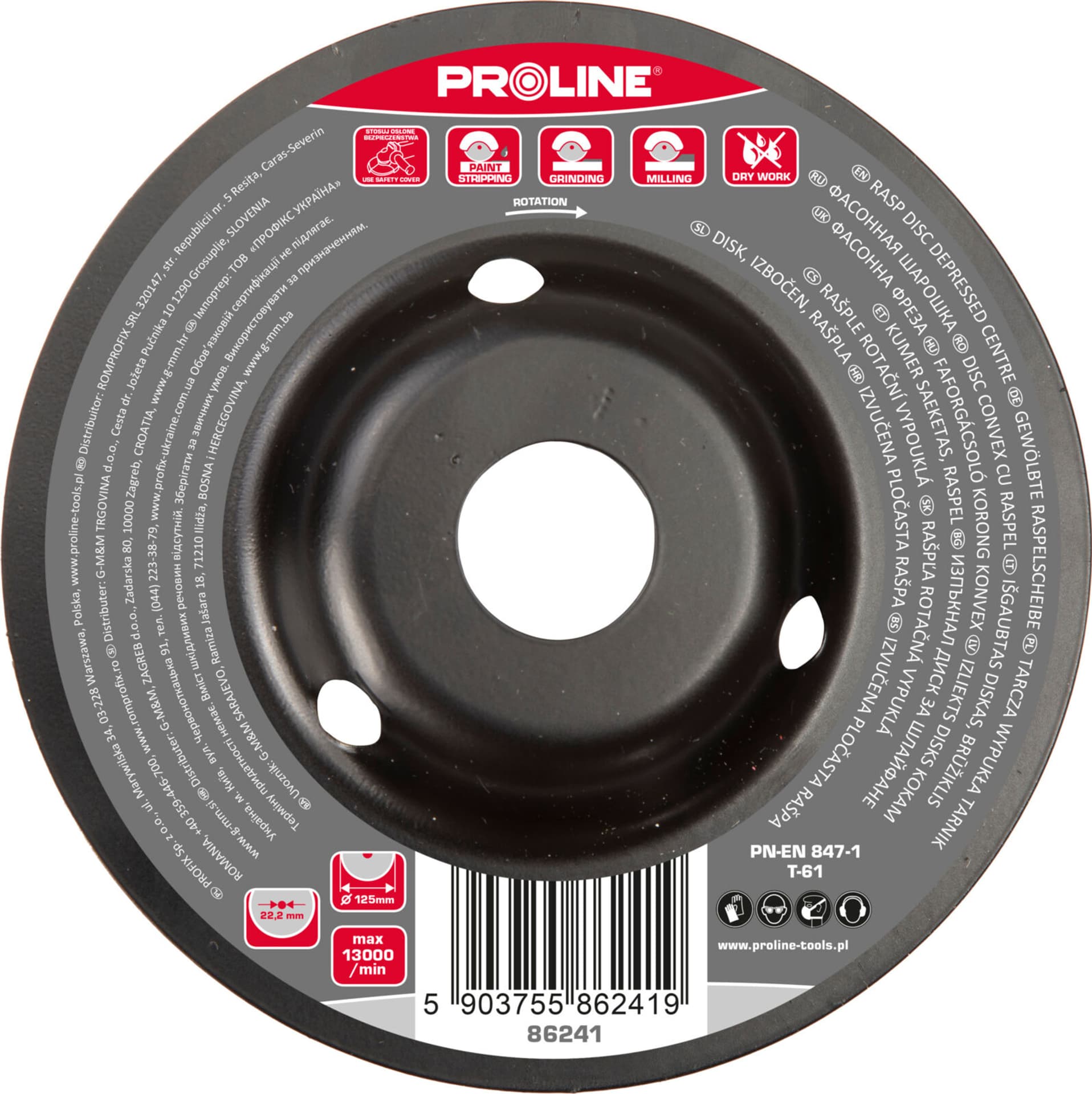 

Tarcza wypukła tarnik grube zęby 125mm proline