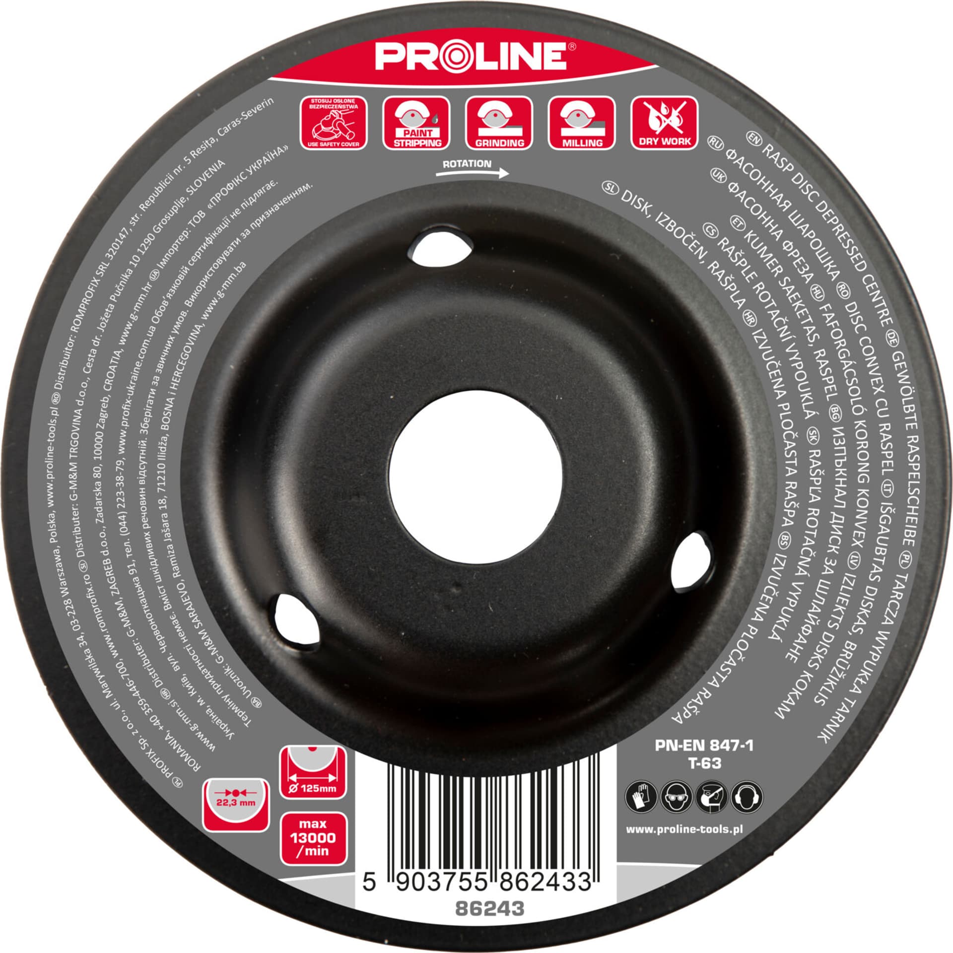 

Tarcza wypukła tarnik drobne zęby typ b 125mm proline