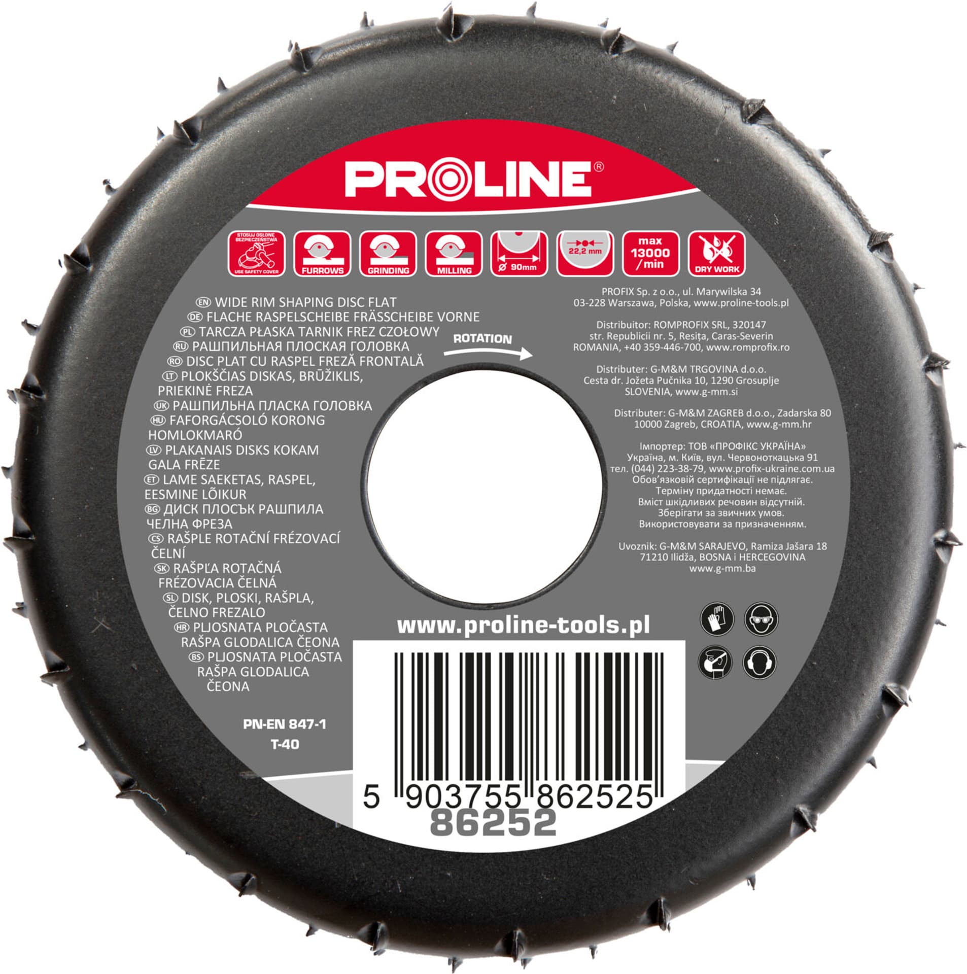 

Tarcza płaska tarnik grube zęby frez czołowy 120mm proline